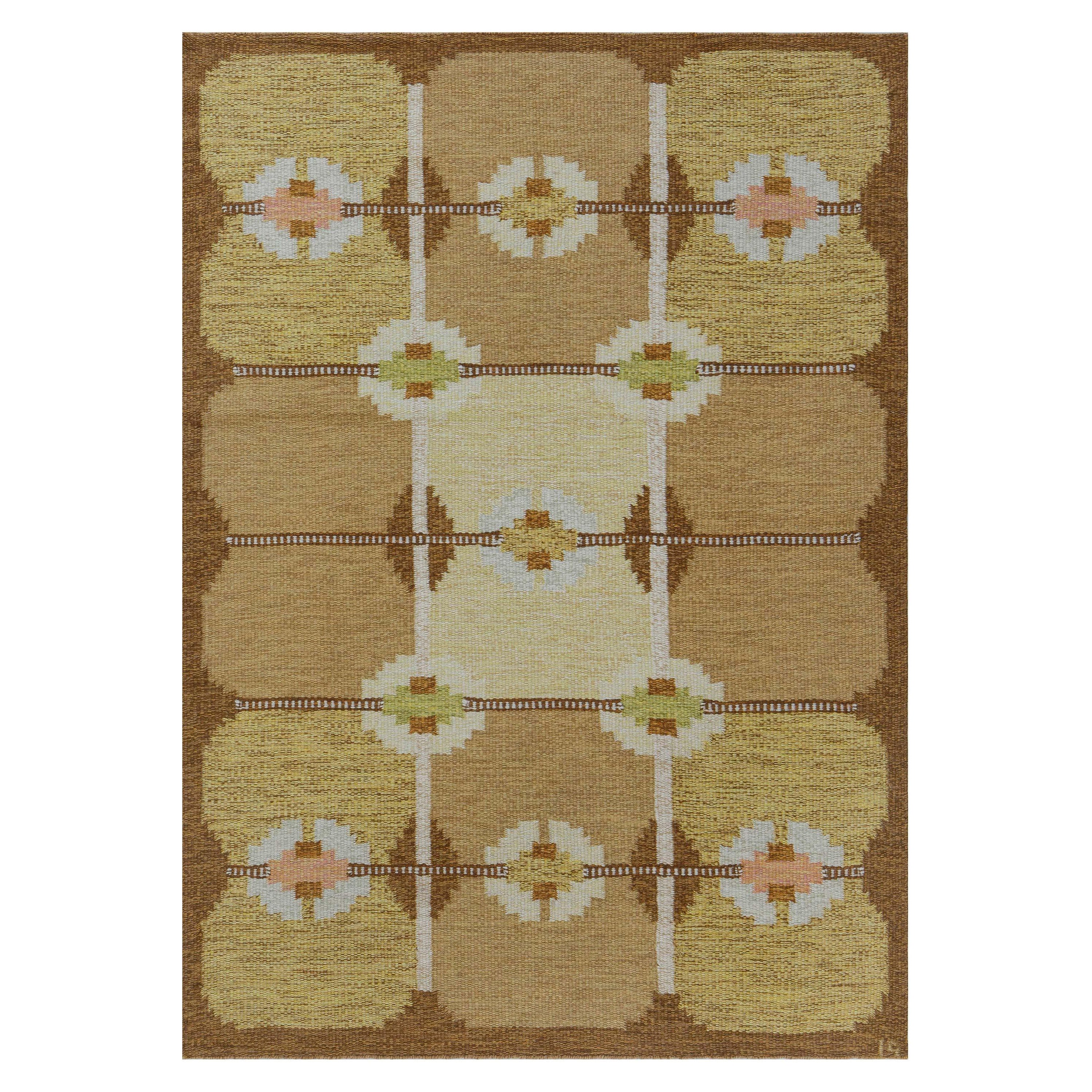 Doris Leslie Blau Vintage Swedish Flat Weave Rug by Ingegerd Silow