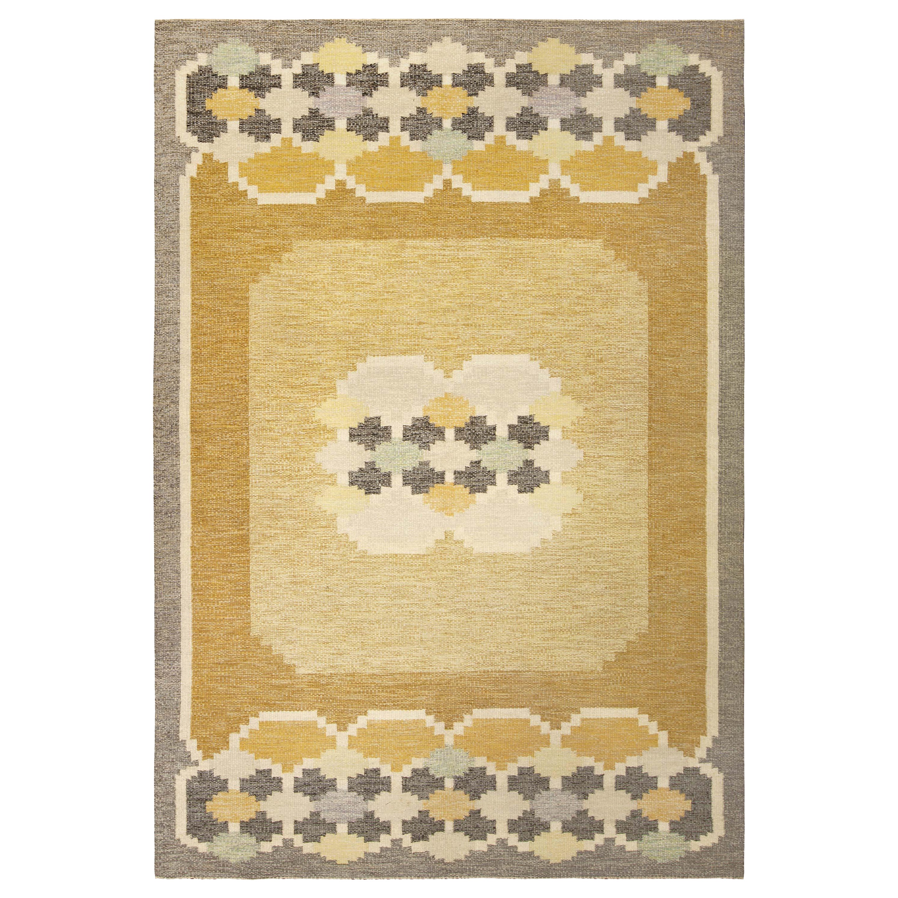 Doris Leslie Blau Vintage Swedish Flat-Weave Rug by Ingegerd Silow