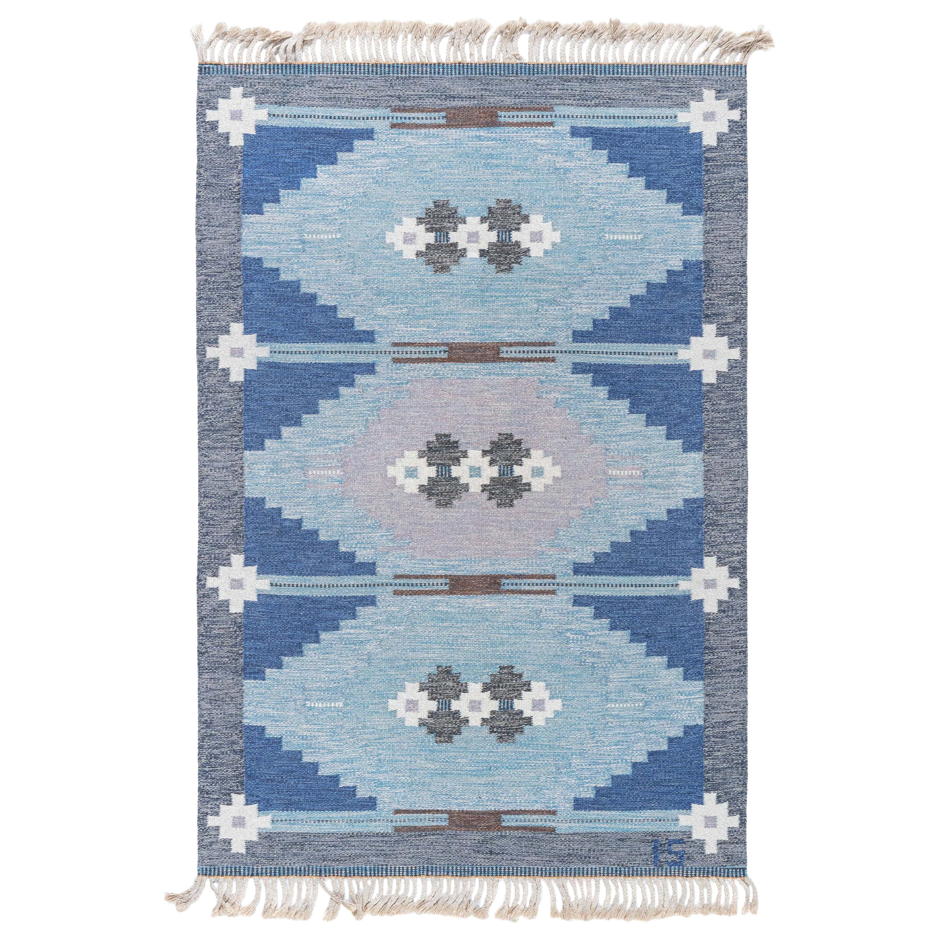 Doris Leslie Blau Vintage Swedish Flat-Weave Rug by Ingegerd Silow