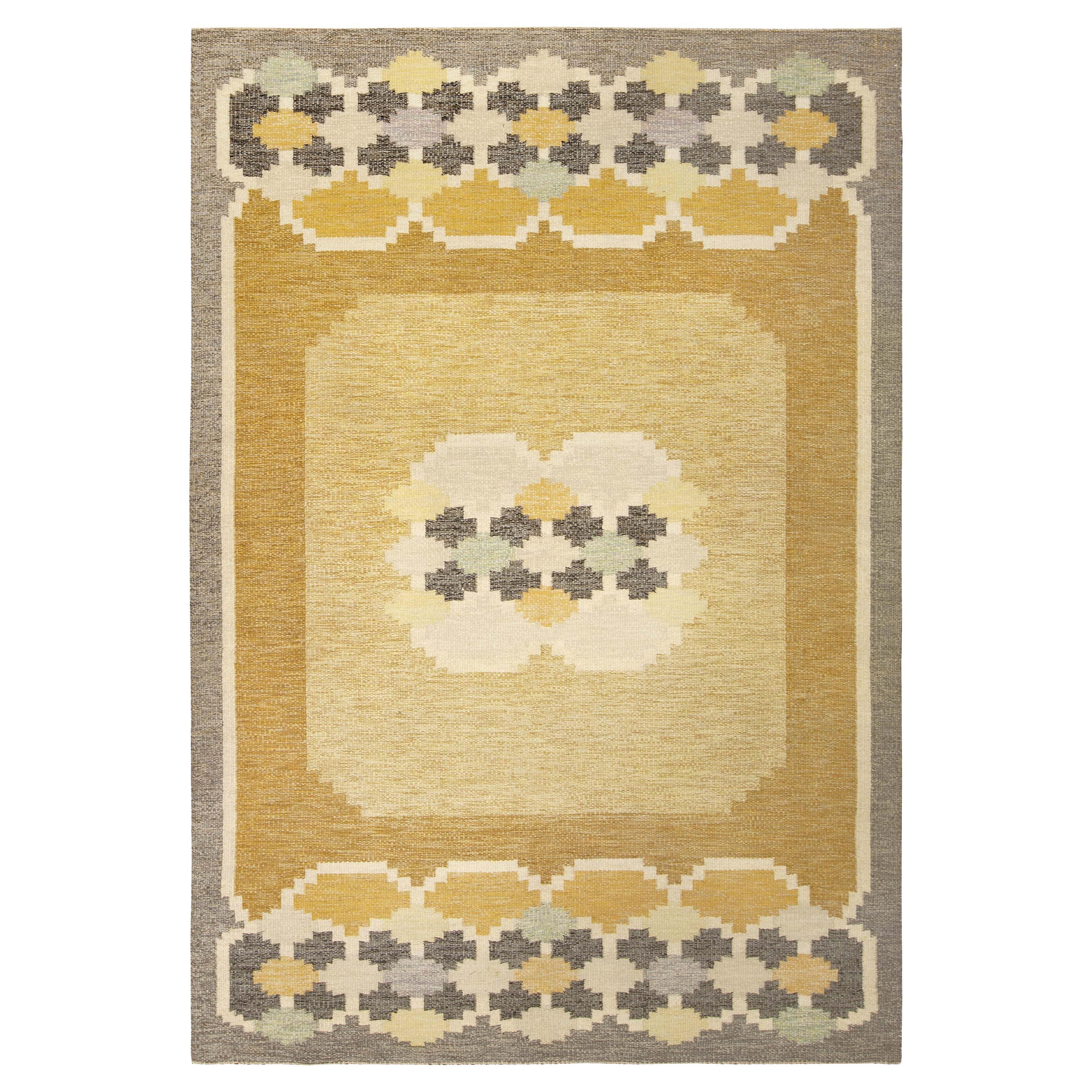 Doris Leslie Blau Vintage Swedish Flat-Weave Rug by Ingegerd Silow