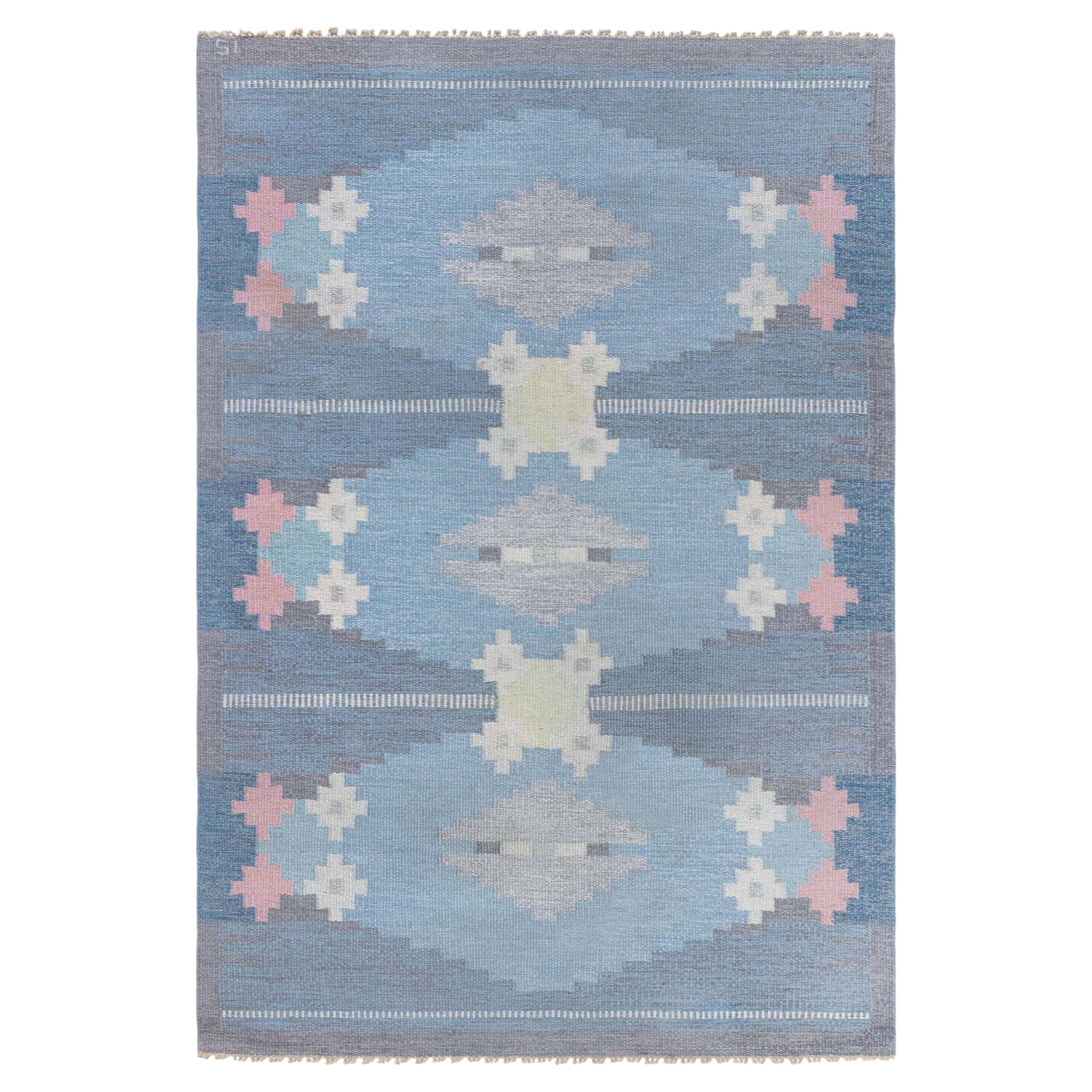 Doris Leslie Blau Vintage Swedish Flat-Weave Rug by Ingegerd Silow