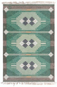 Doris Leslie Blau Vintage Swedish Flat Weave Rug by Ingegerd Silow