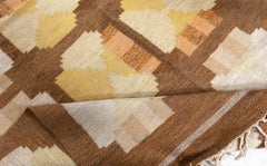 Doris Leslie Blau Vintage Swedish Flat-Weave Rug by Ingegerd Silow, Signed "IKS"