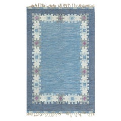 Doris Leslie Blau Vintage Swedish Flat Weave Rug by Ingegerd Silow, Signed “I.S.