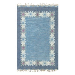 Doris Leslie Blau Vintage Swedish Flat Weave Rug by Ingegerd Silow, Signed “I.S.