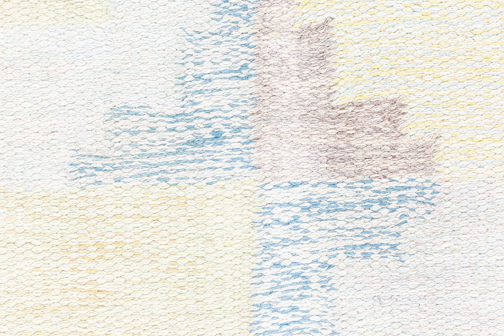 Svedese Tappeto Doris Leslie Blau Vintage a trama piatta svedese di Kerstin Persson in vendita