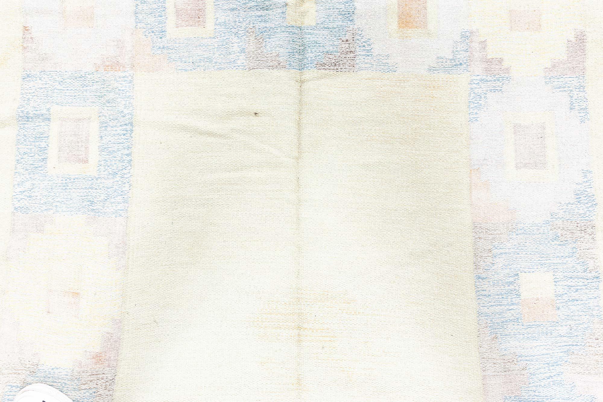 Lana Tappeto Doris Leslie Blau Vintage a trama piatta svedese di Kerstin Persson in vendita