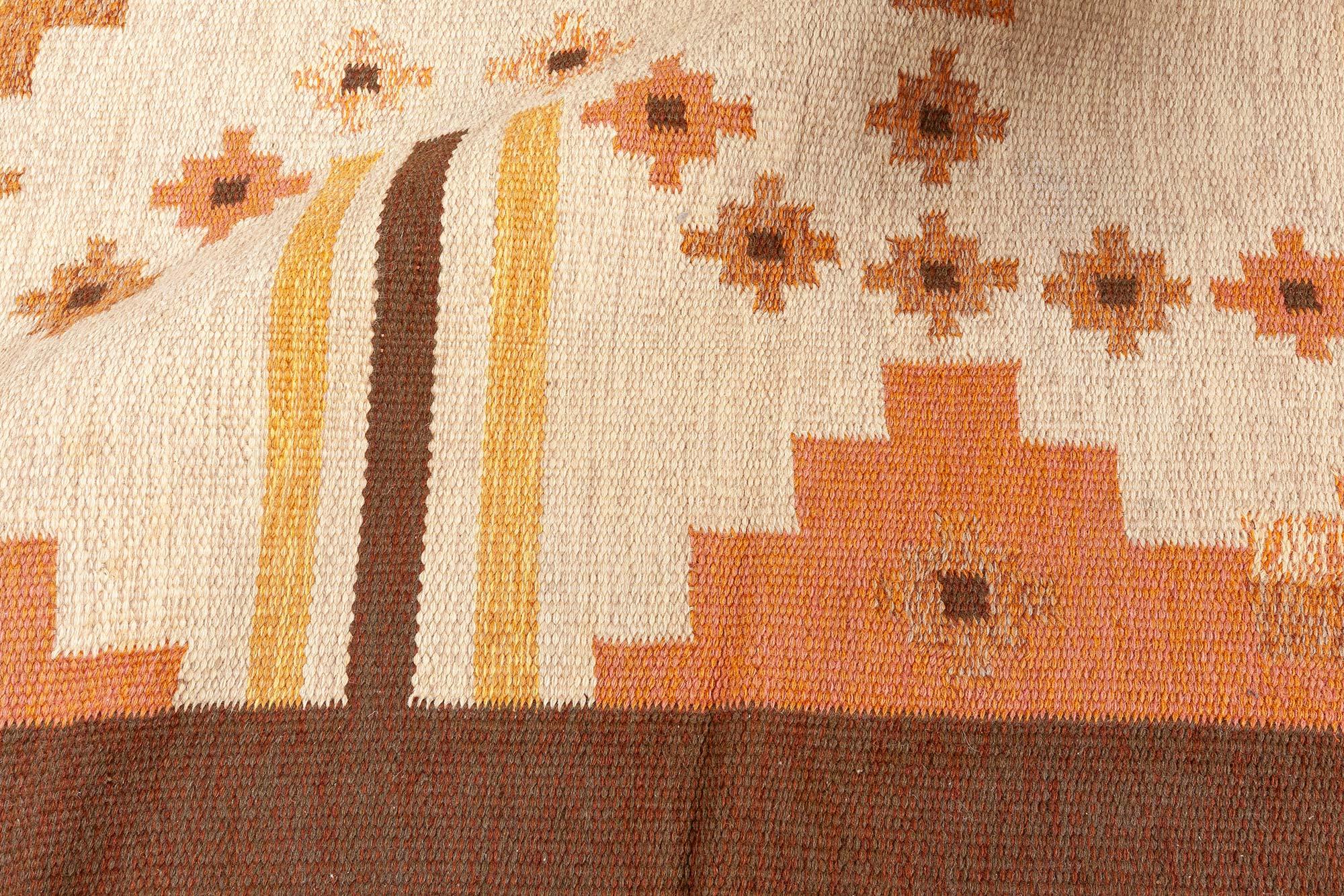 Doris Leslie Blau Vintage Swedish Flat-Weave Rug by Mary Sanberg, Signed MS In Good Condition For Sale In New York, NY