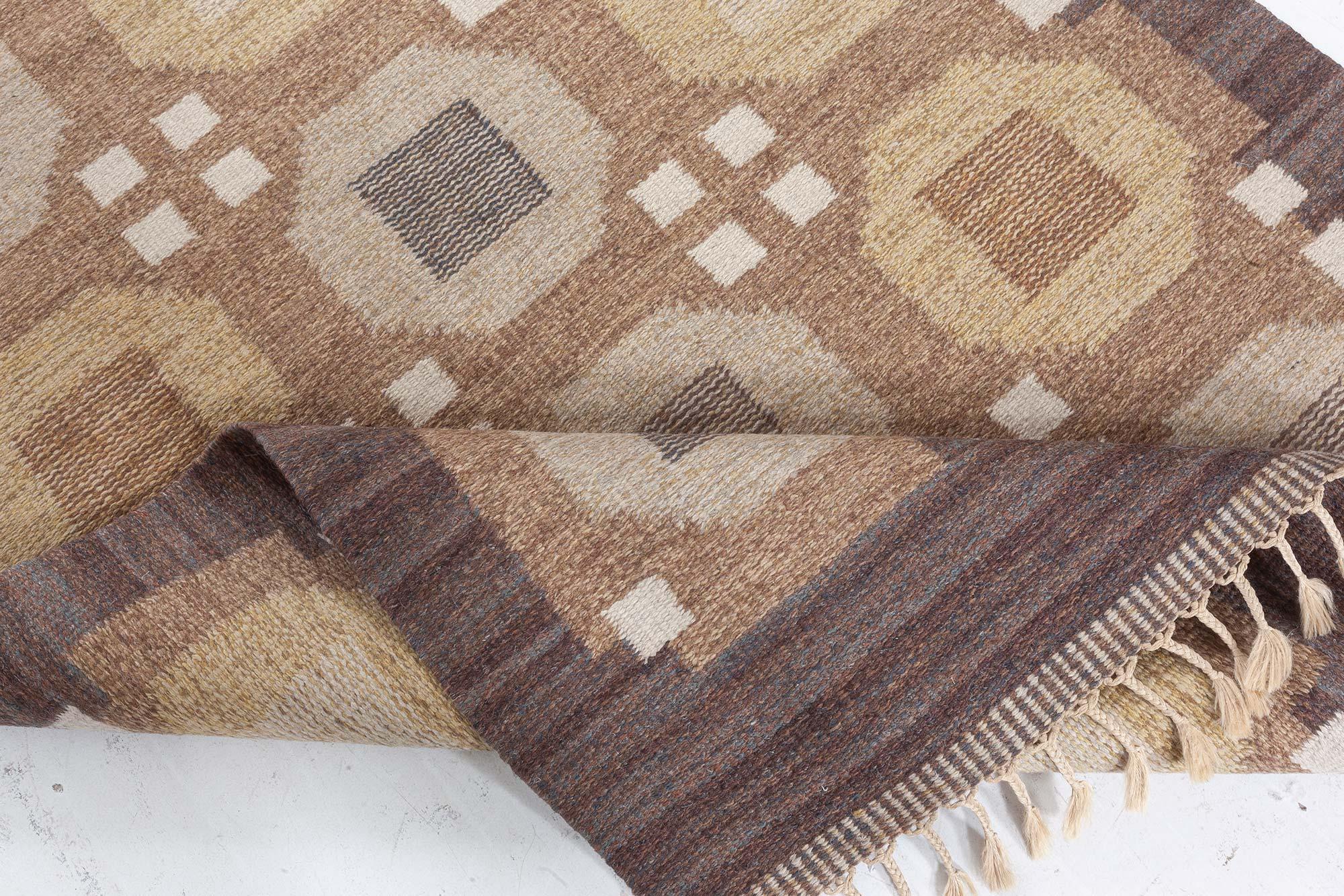 Tessuto a mano Tappeto Doris Leslie Blau Vintage Swedish Flat Weave di Rakel Carlander in vendita
