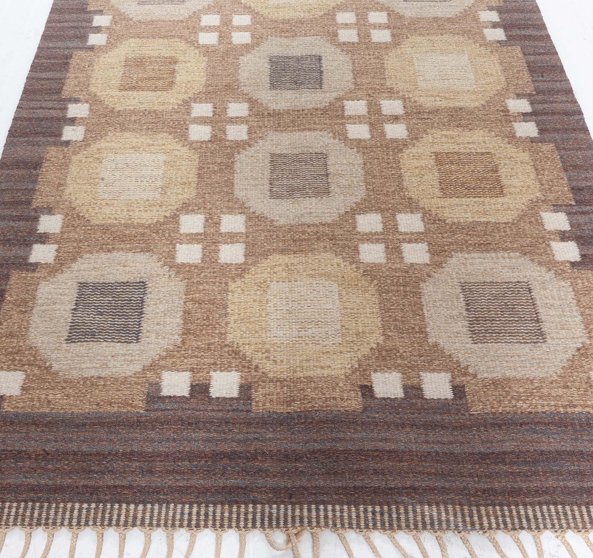 XX secolo Tappeto Doris Leslie Blau Vintage Swedish Flat Weave di Rakel Carlander in vendita