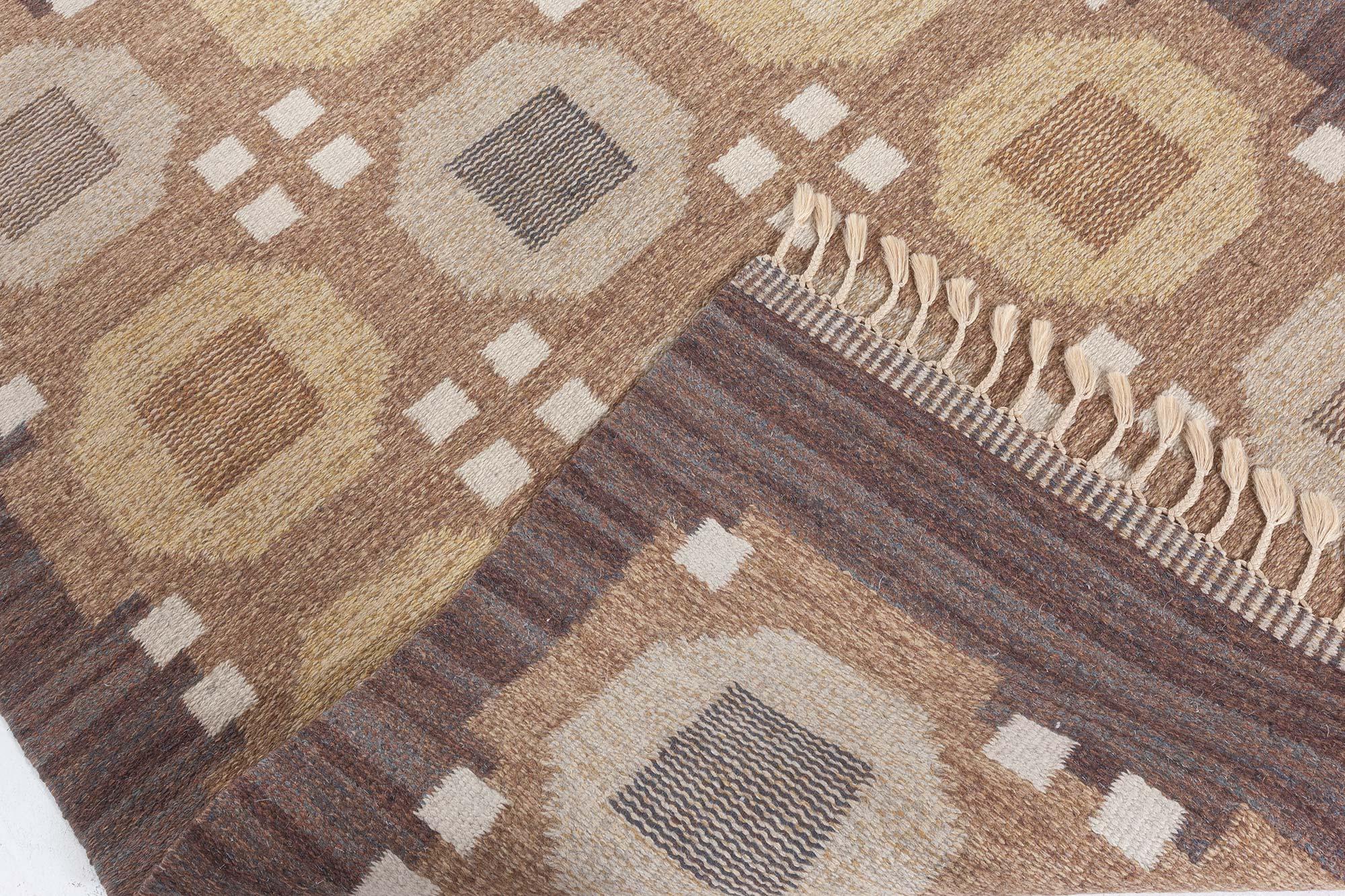 Lana Tappeto Doris Leslie Blau Vintage Swedish Flat Weave di Rakel Carlander in vendita