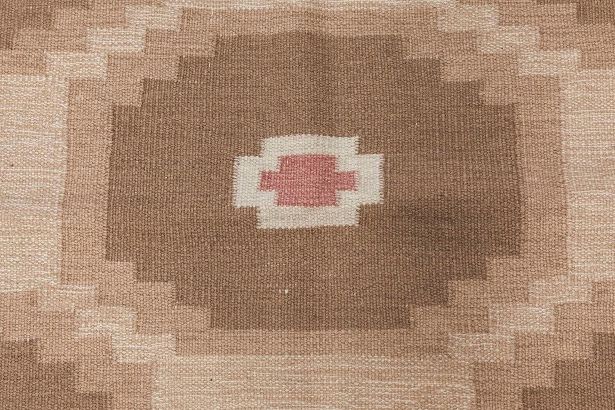 Mid-Century Modern Doris Leslie Blau Vintage Swedish Flat-Weave Rug For Sale
