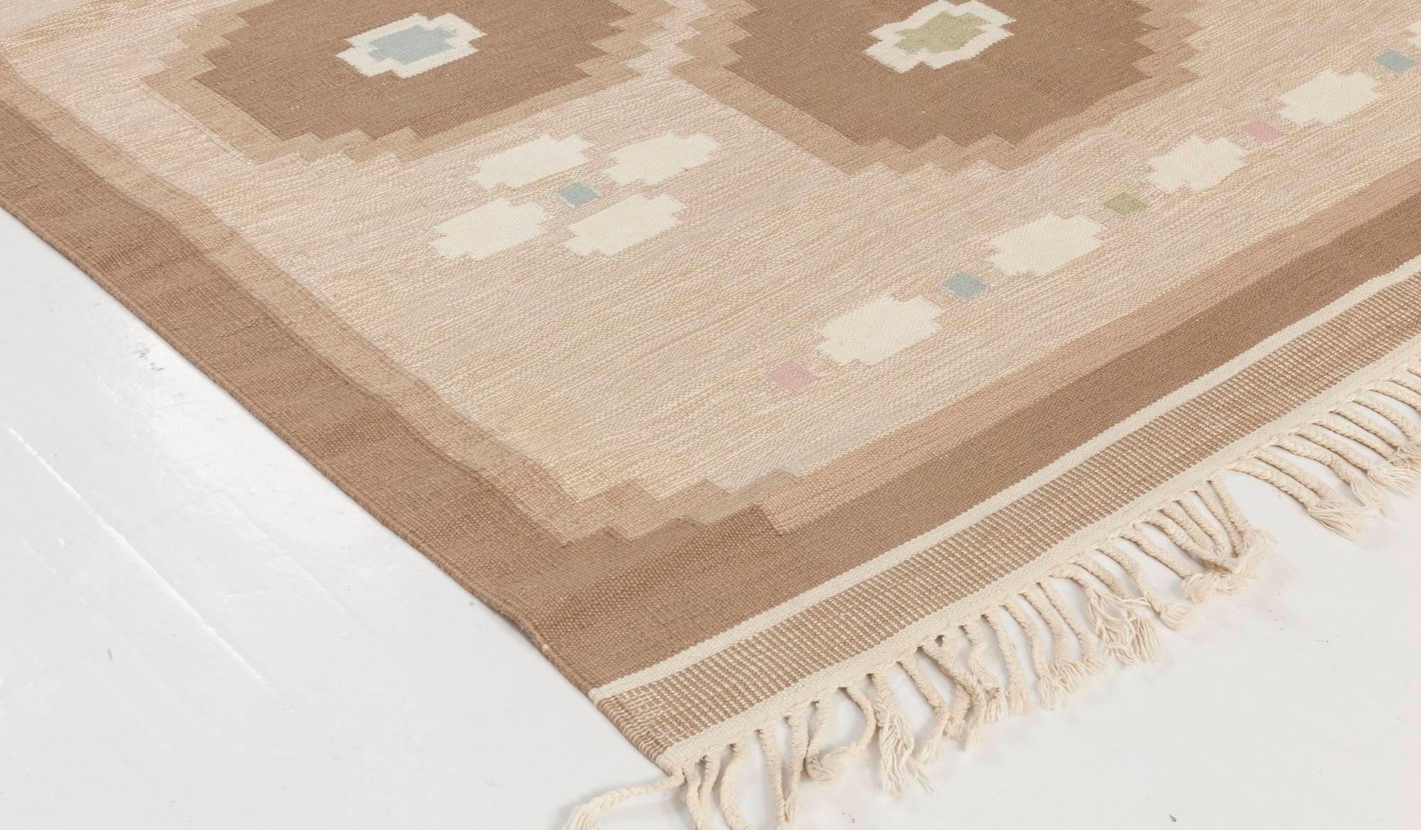 Hand-Knotted Doris Leslie Blau Vintage Swedish Flat-Weave Rug For Sale