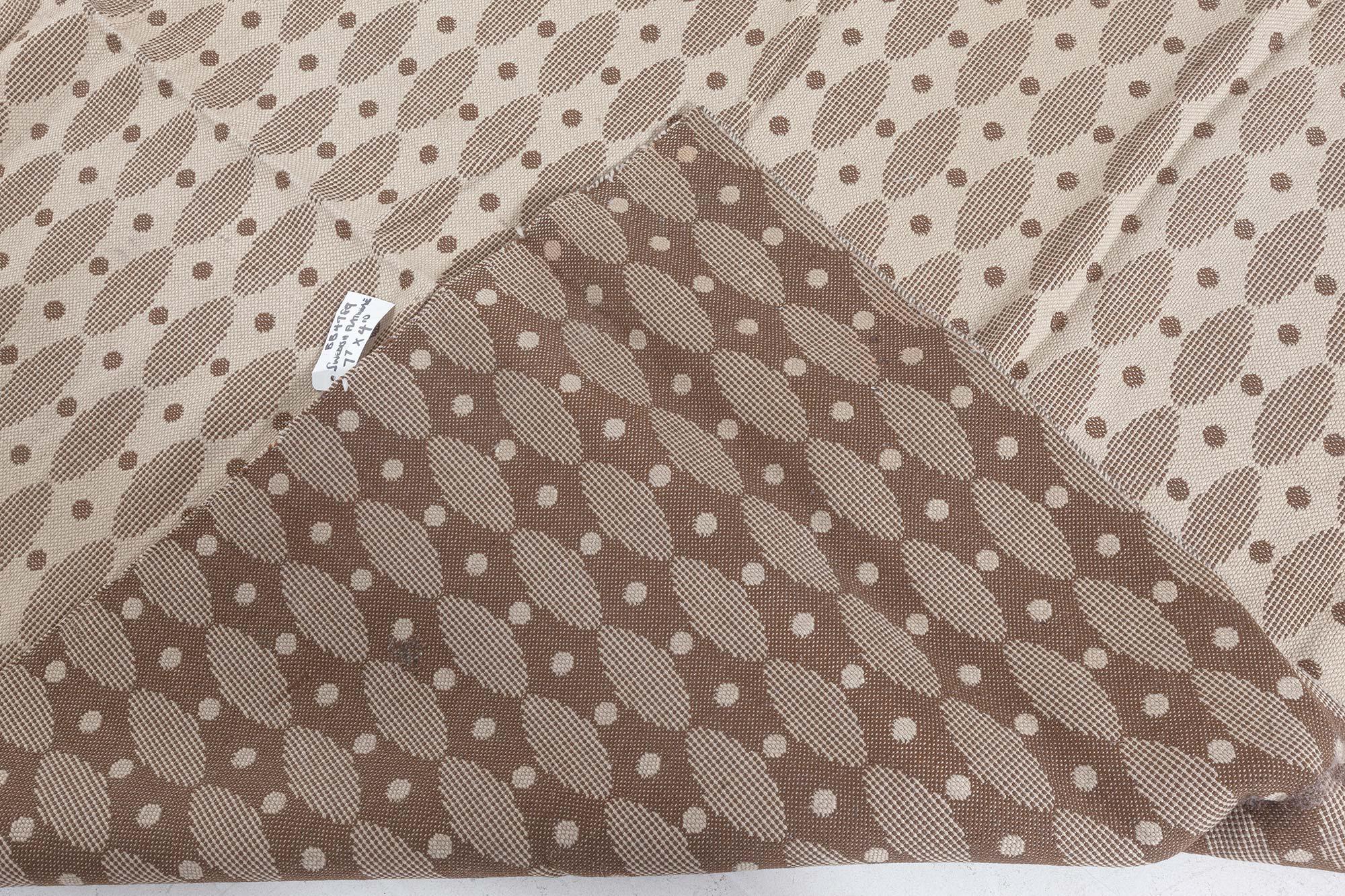 Wool Doris Leslie Blau Vintage Swedish Flat-Weave Rug For Sale