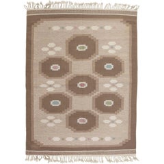 Doris Leslie Blau Tapis suédois vintage à armure plate