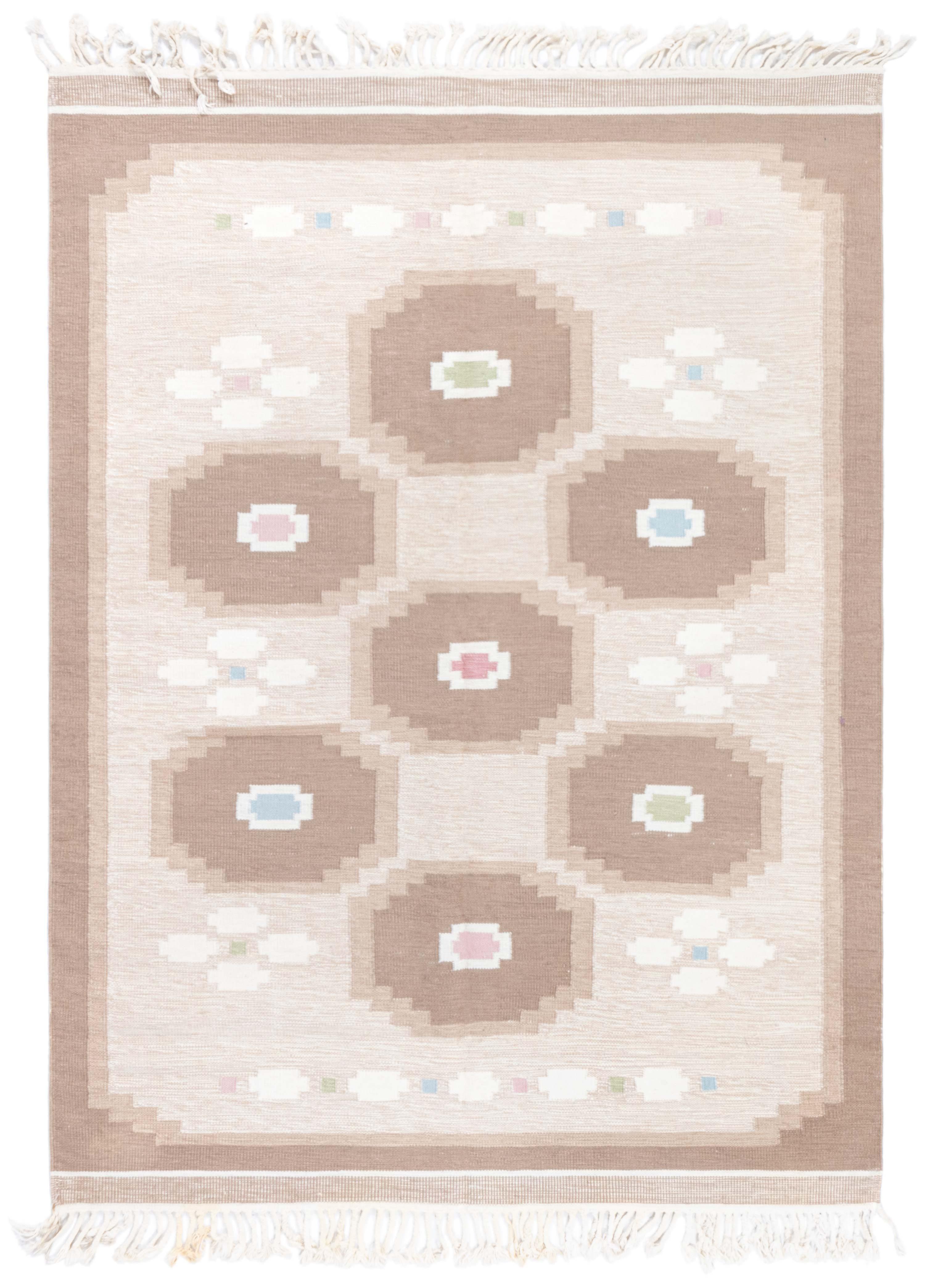 Doris Leslie Blau Tapis suédois vintage à armure plate