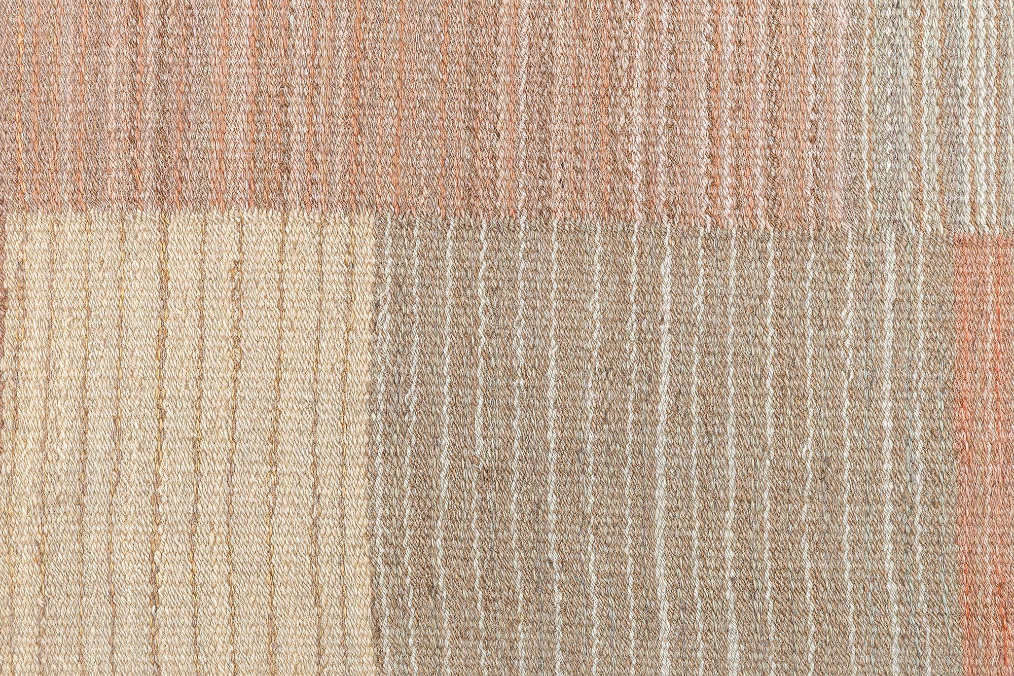 Vintage Swedish Flat-Weave Rug in Earth Tones
Size: 6'6