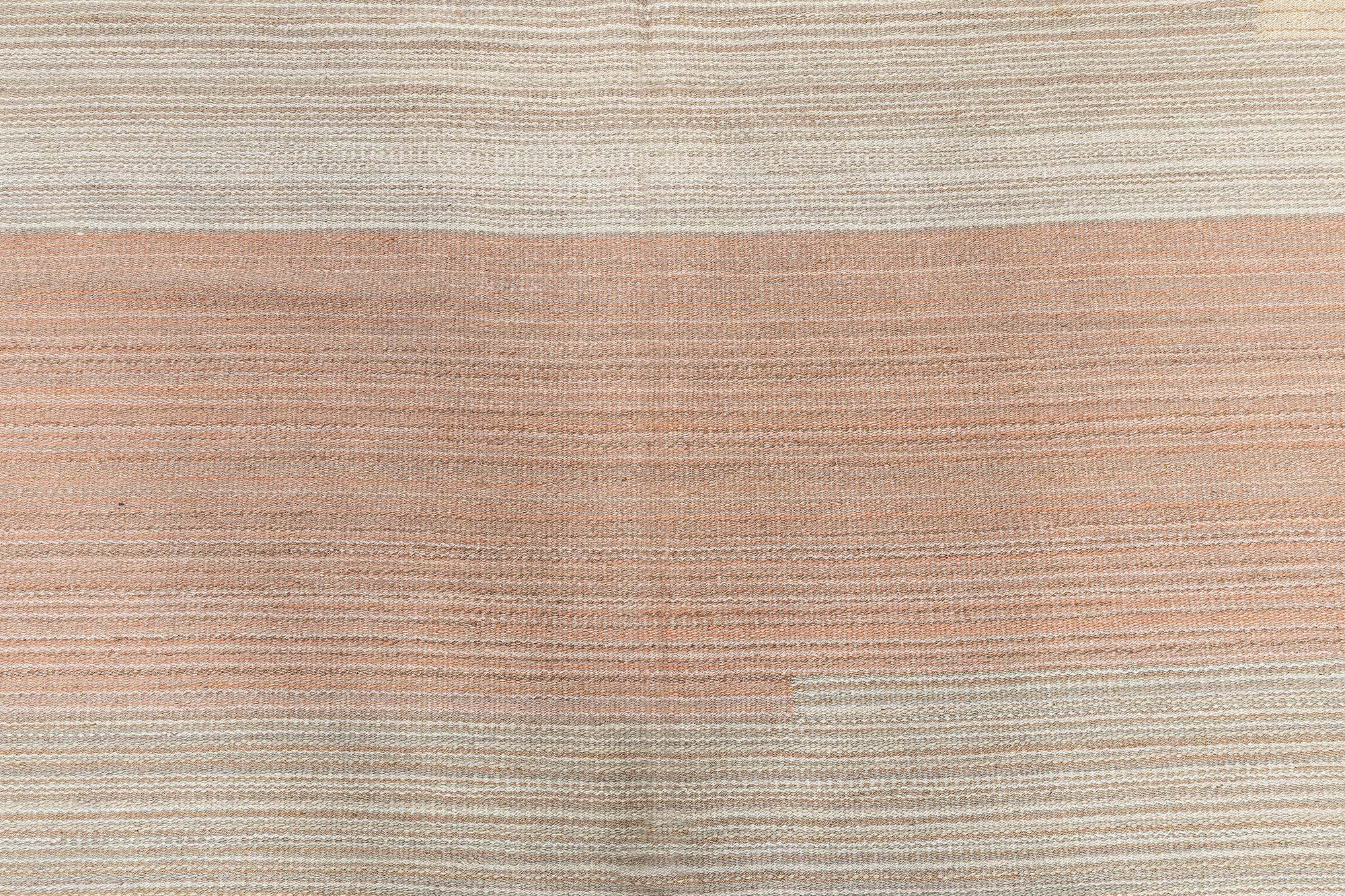 Doris Leslie Blau Vintage Swedish Flat-Weave Rug in Earth Tones In Good Condition For Sale In New York, NY