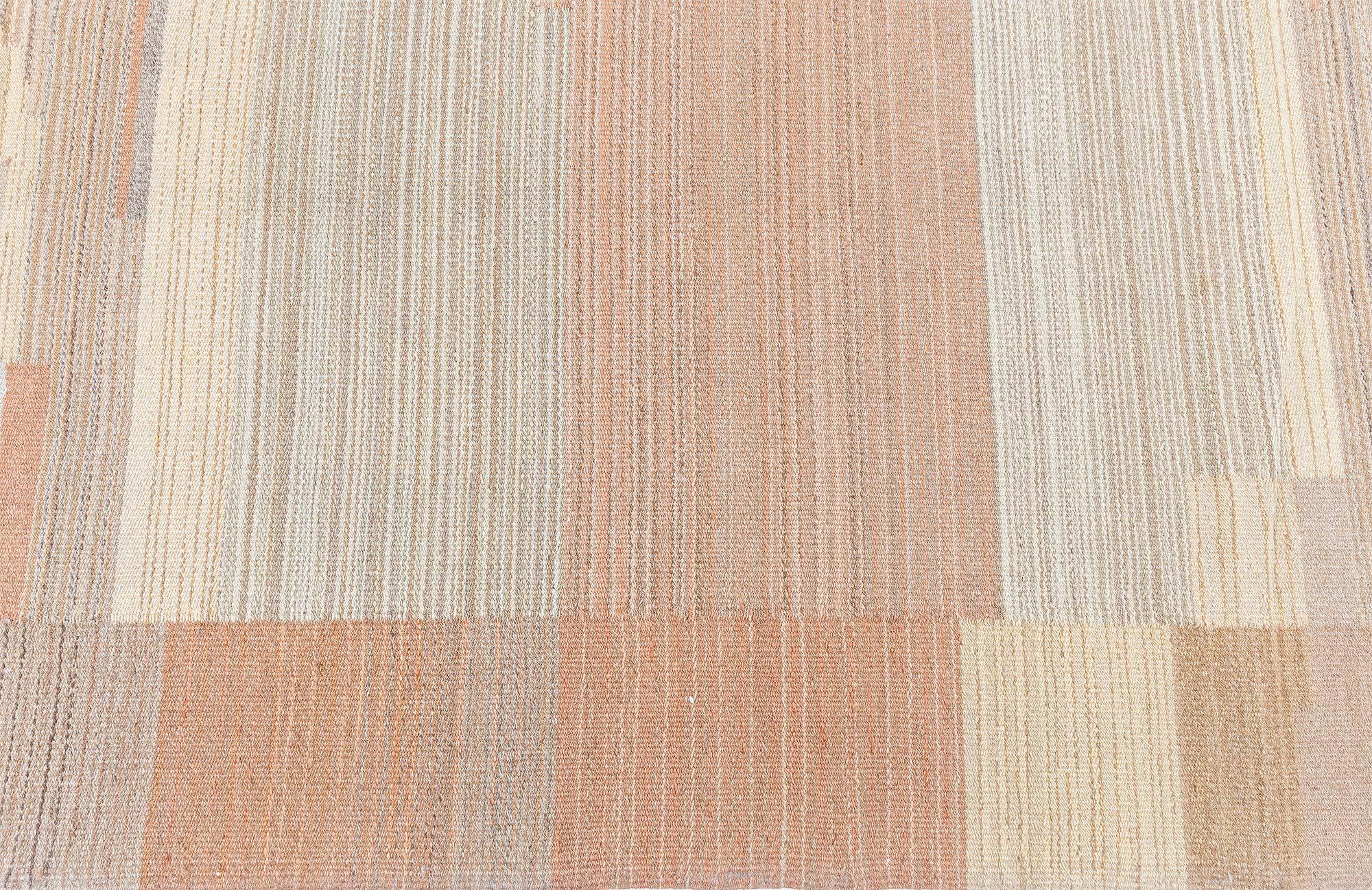 20th Century Doris Leslie Blau Vintage Swedish Flat-Weave Rug in Earth Tones For Sale