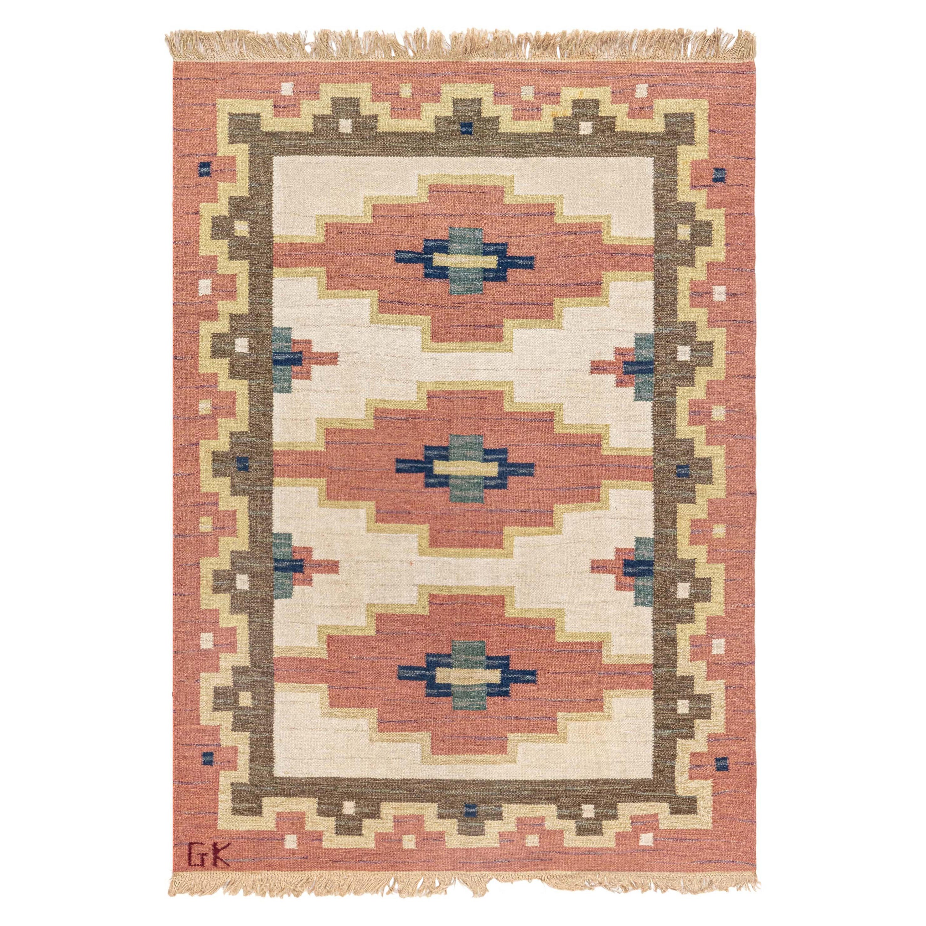 Doris Leslie Blau Vintage Swedish Flat Weave Rug Signed by
Gk