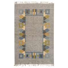 Doris Leslie Blau Vintage Swedish Flat-Weave Rug Signed 'JR'