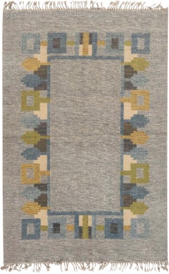 Doris Leslie Blau Vintage Swedish Flat-Weave Rug Signed 'JR'