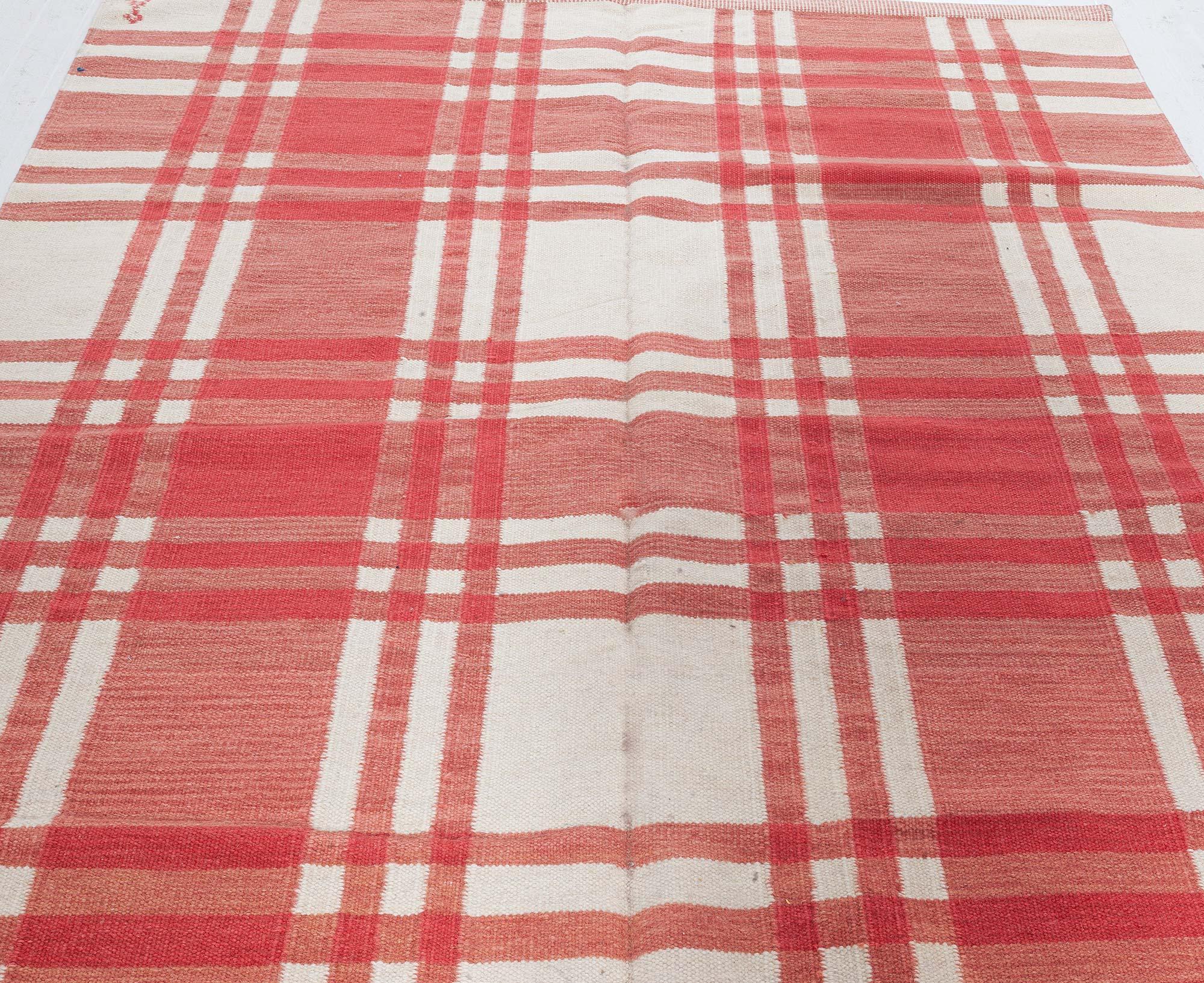 Mid-Century Modern Doris Leslie Blau Vintage Swedish Flat-Weave Wool Rug by Agda Österberg For Sale