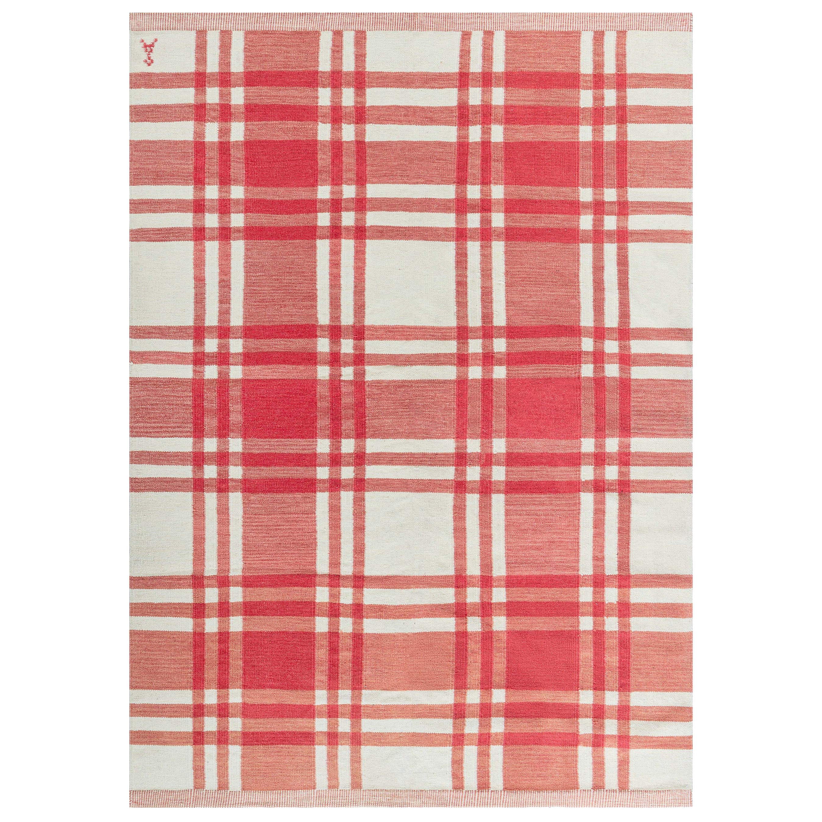 Doris Leslie Blau Schwedischer Flachgewebe-Wollteppich von Agda Österberg im Angebot