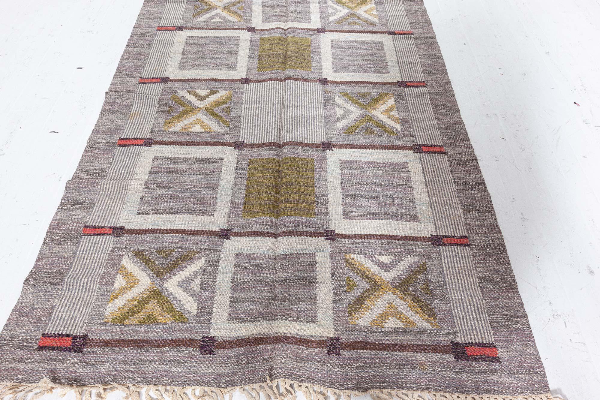 Schwedischer Flachgewebe-Wollteppich von Konstfliten-Bohusslöjd, Vintage By
Größe: 4'9
