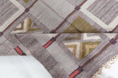 Doris Leslie Blau Vintage Swedish Flat-Weave Wool Rug by Konstfliten–Bohusslöjd