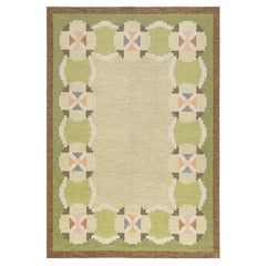Doris Leslie Blau Vintage Swedish Flat-Weave Wool Rug Signed by Ingegerd Silow