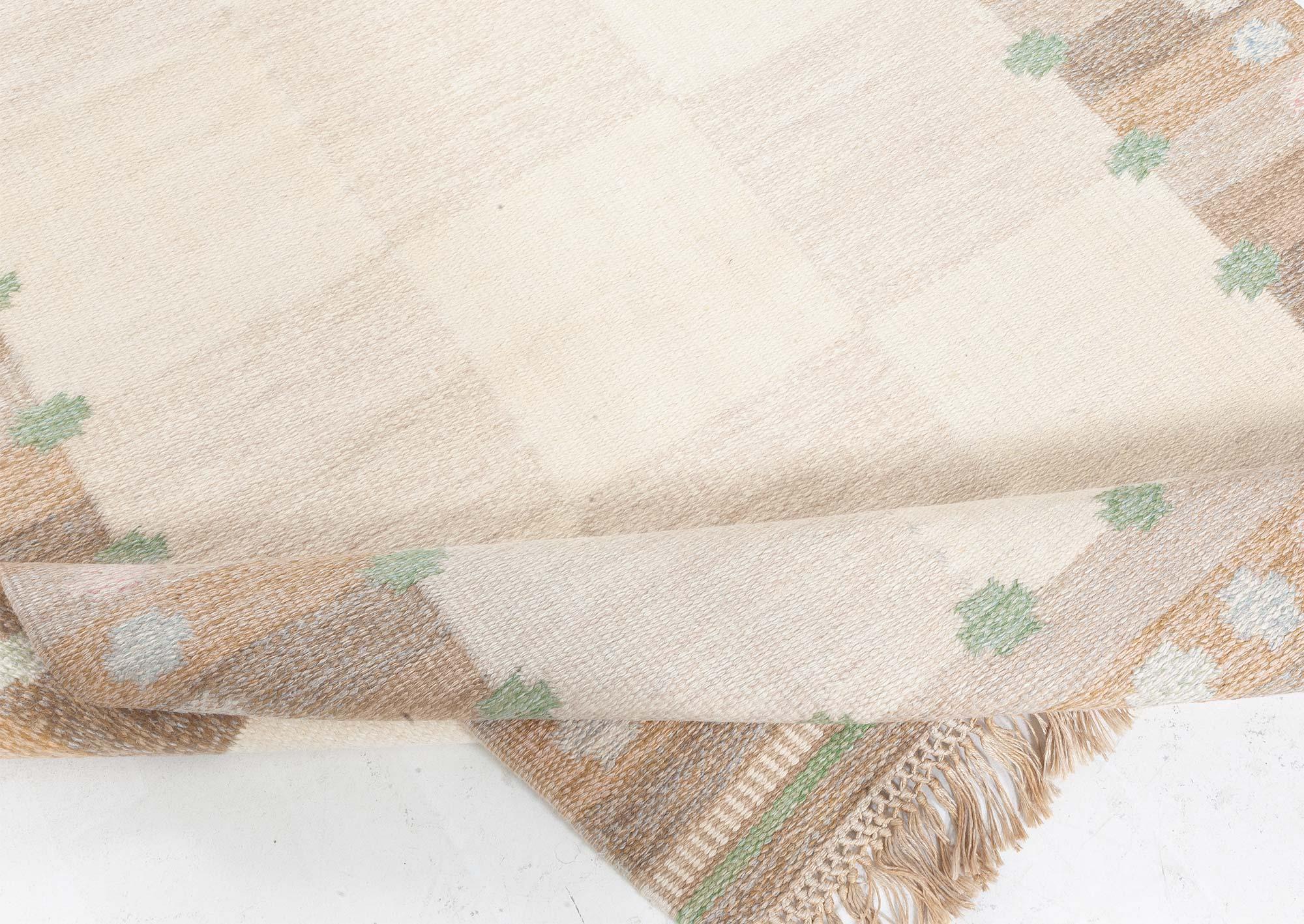 Doris Leslie Blau Vintage Schwedisch Flach gewebt von Agda Osterberg im Angebot 1