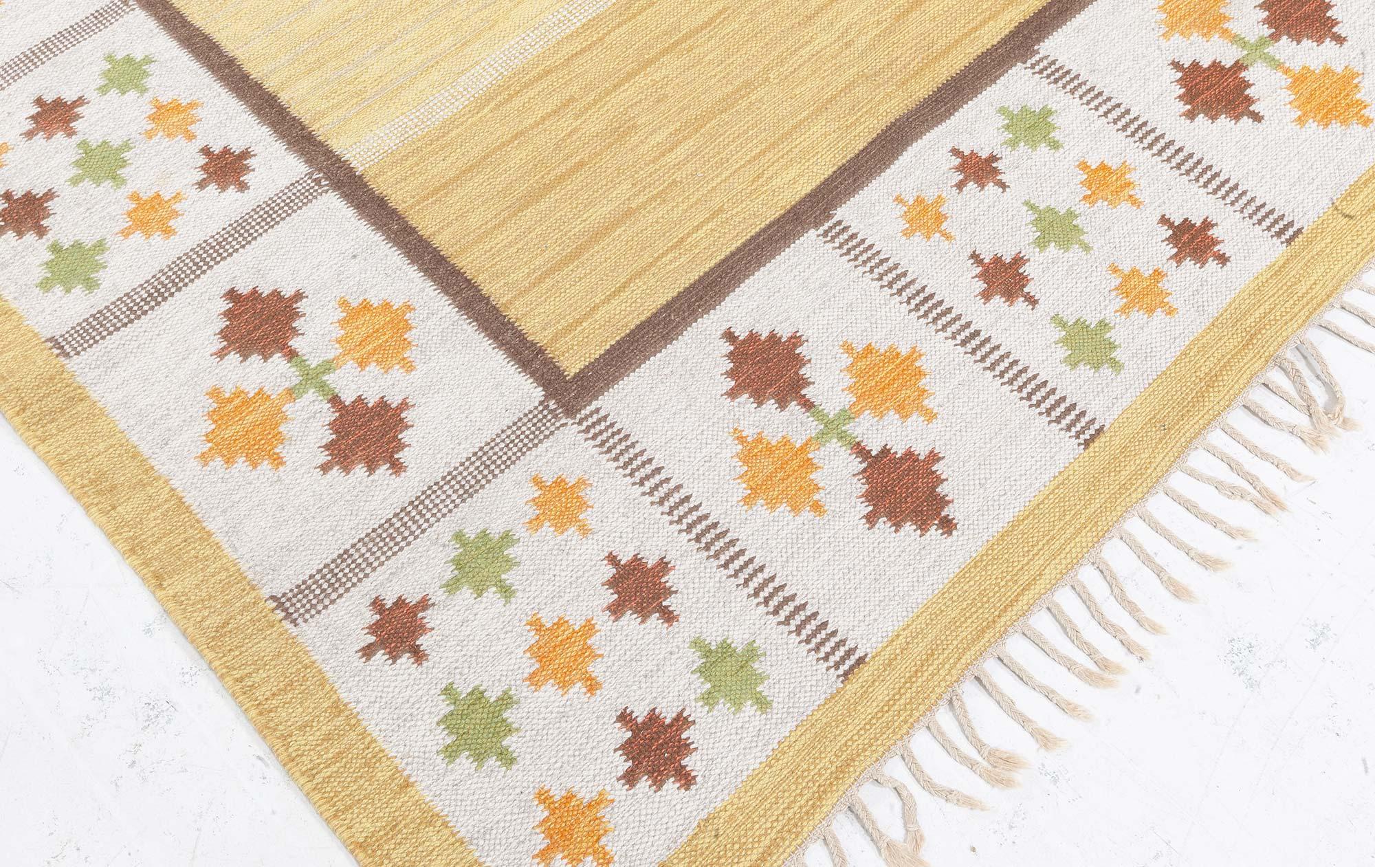 Mid-Century Modern Doris Leslie Blau Vintage Swedish Flat Woven by Birgitta Soderkvist For Sale