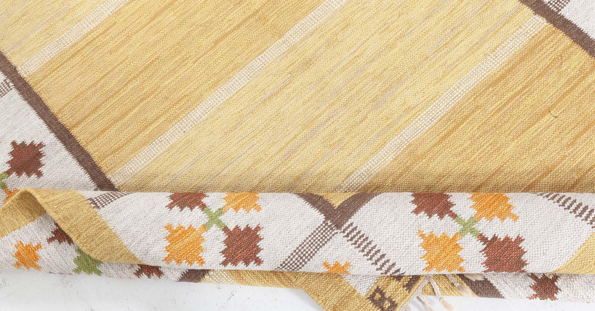 Hand-Woven Doris Leslie Blau Vintage Swedish Flat Woven by Birgitta Soderkvist For Sale