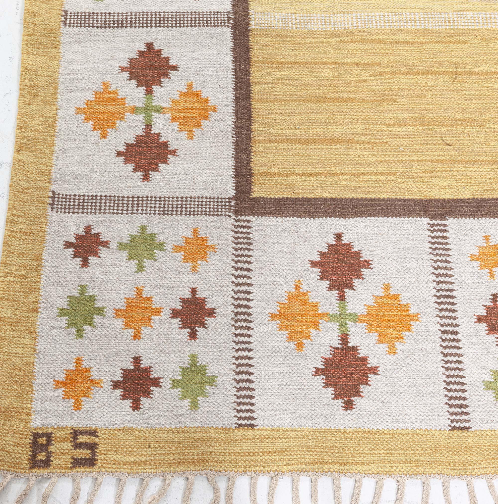 Doris Leslie Blau Vintage Swedish Flat Woven by Birgitta Soderkvist For Sale 1