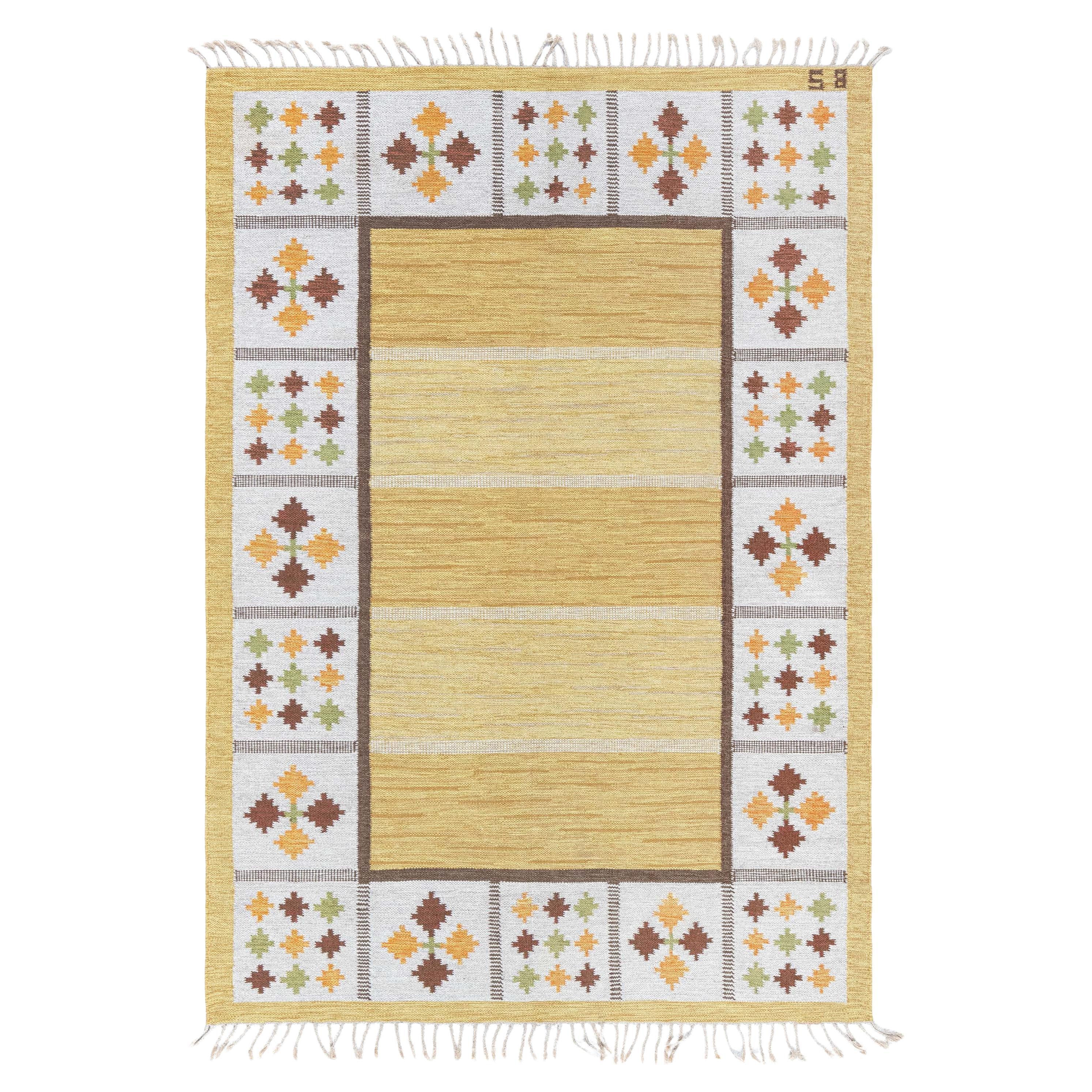 Doris Leslie Blau Vintage Swedish Flat Woven by Birgitta Soderkvist For Sale