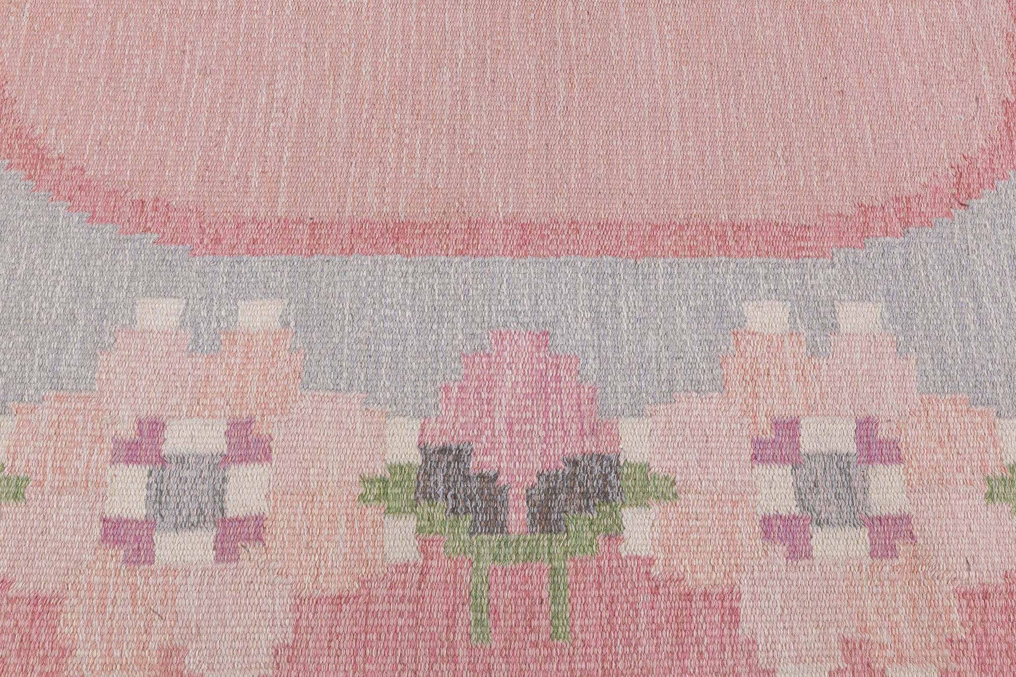 Hand-Woven Doris Leslie Blau Vintage Swedish Flat Woven by Ingegerd Silow For Sale