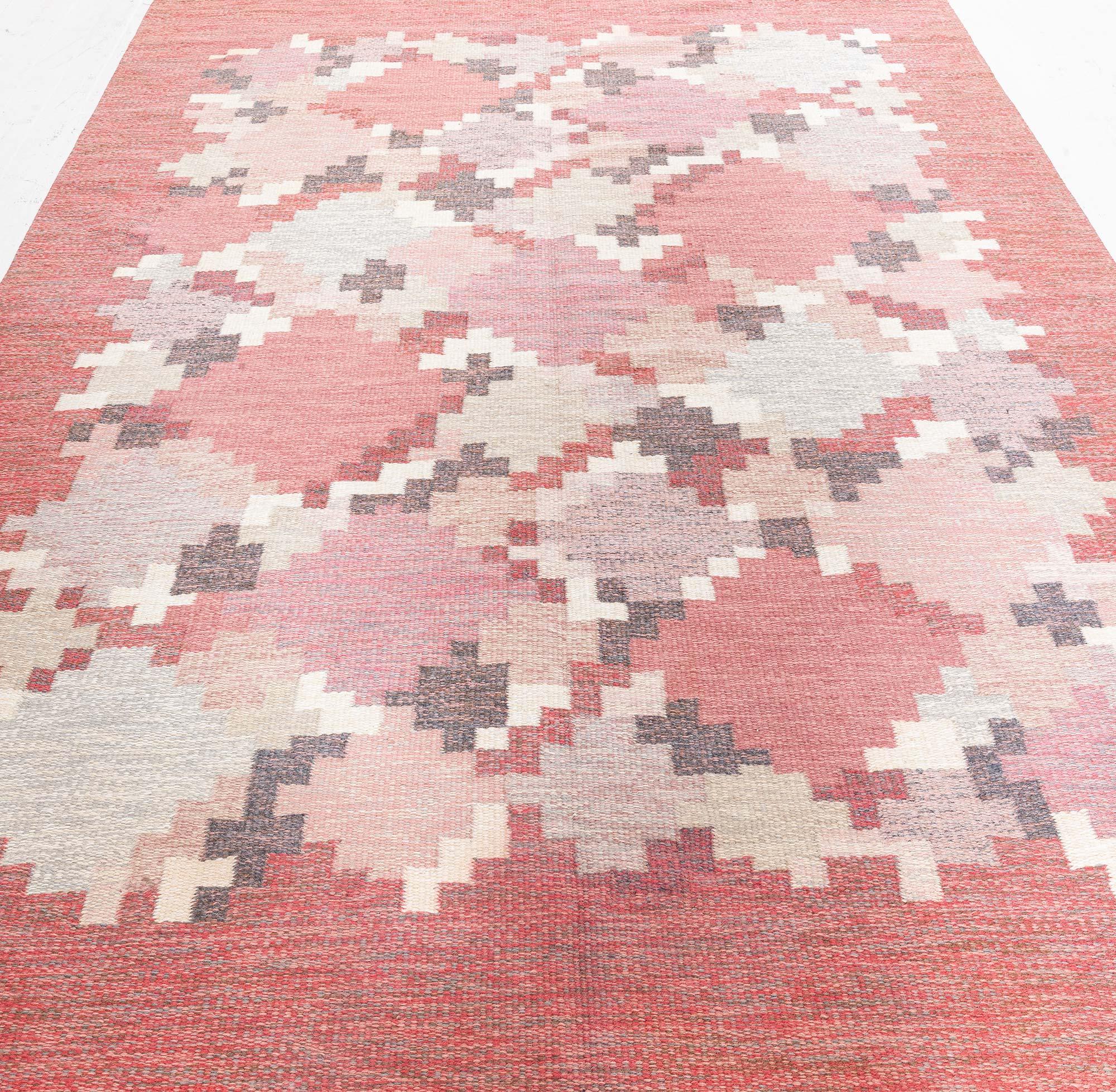 Svedese Doris Leslie Blau Vintage Swedish Flat Woven by Ingegerd Silow in vendita
