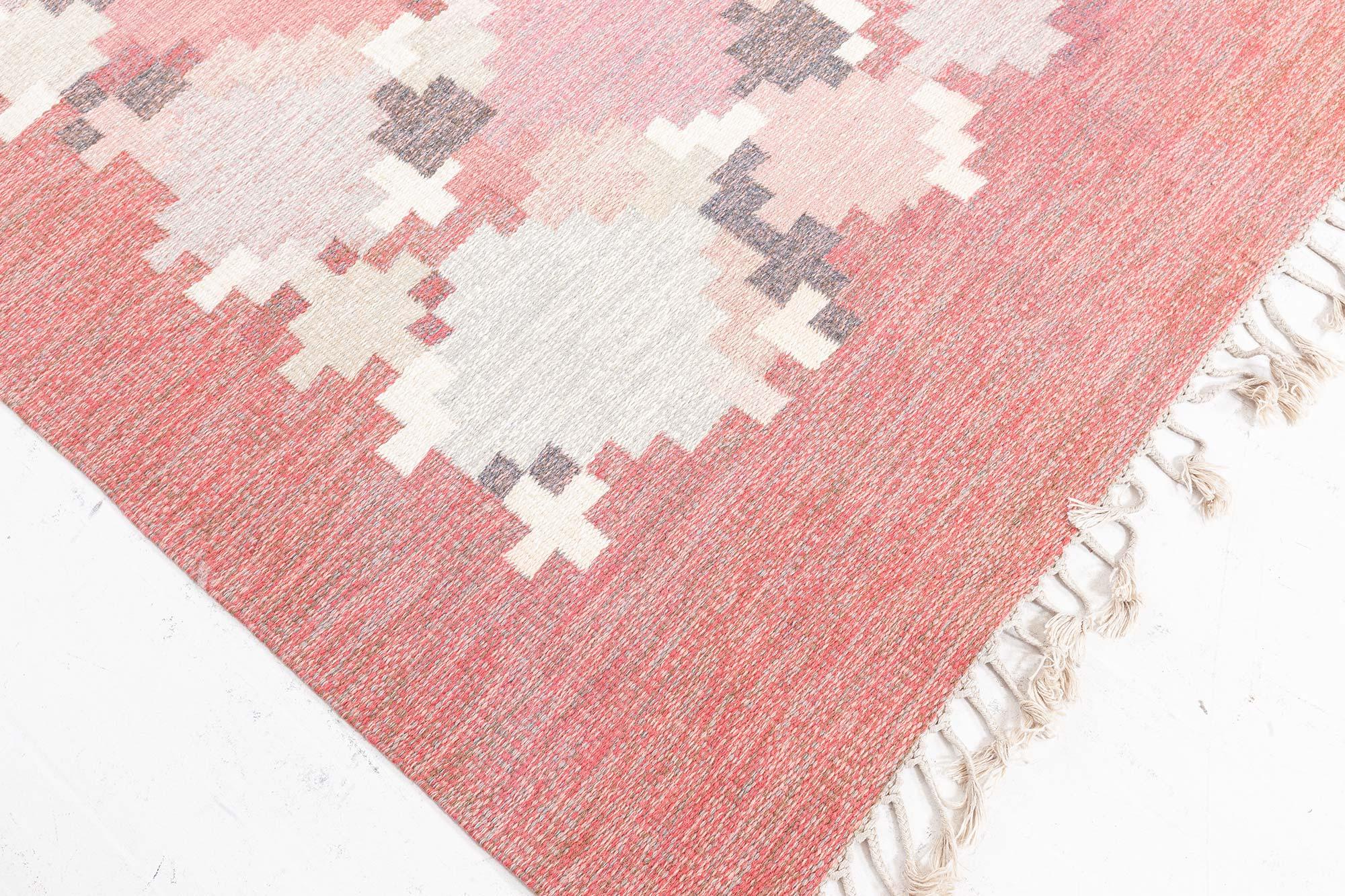 Hand-Woven Doris Leslie Blau Vintage Swedish Flat Woven by Ingegerd Silow For Sale