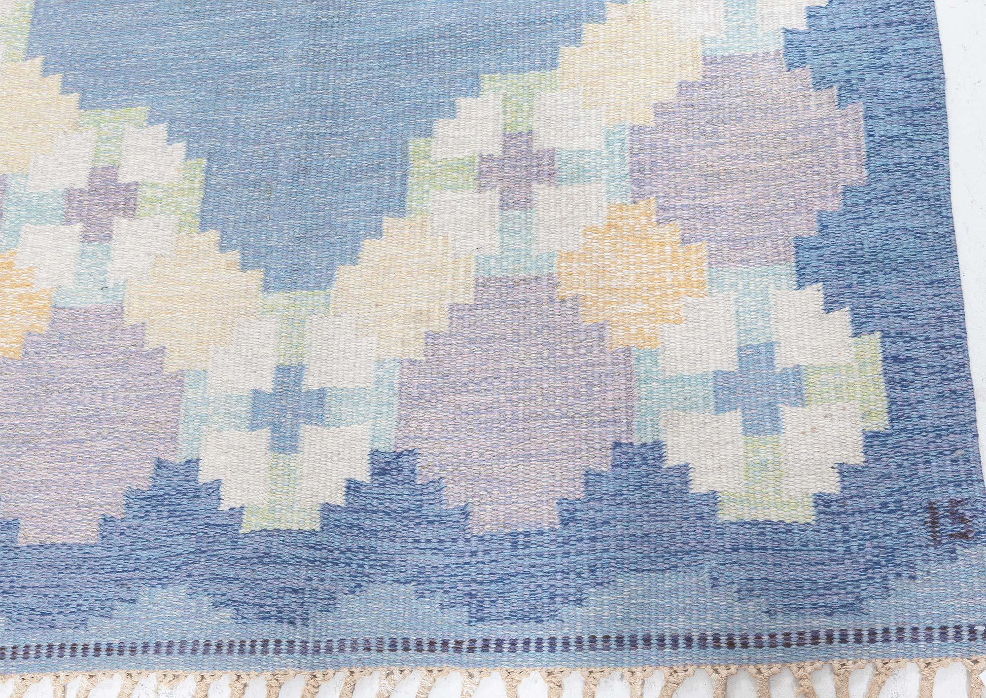 20th Century Doris Leslie Blau Vintage Swedish Flat Woven by Ingegerd Silow For Sale