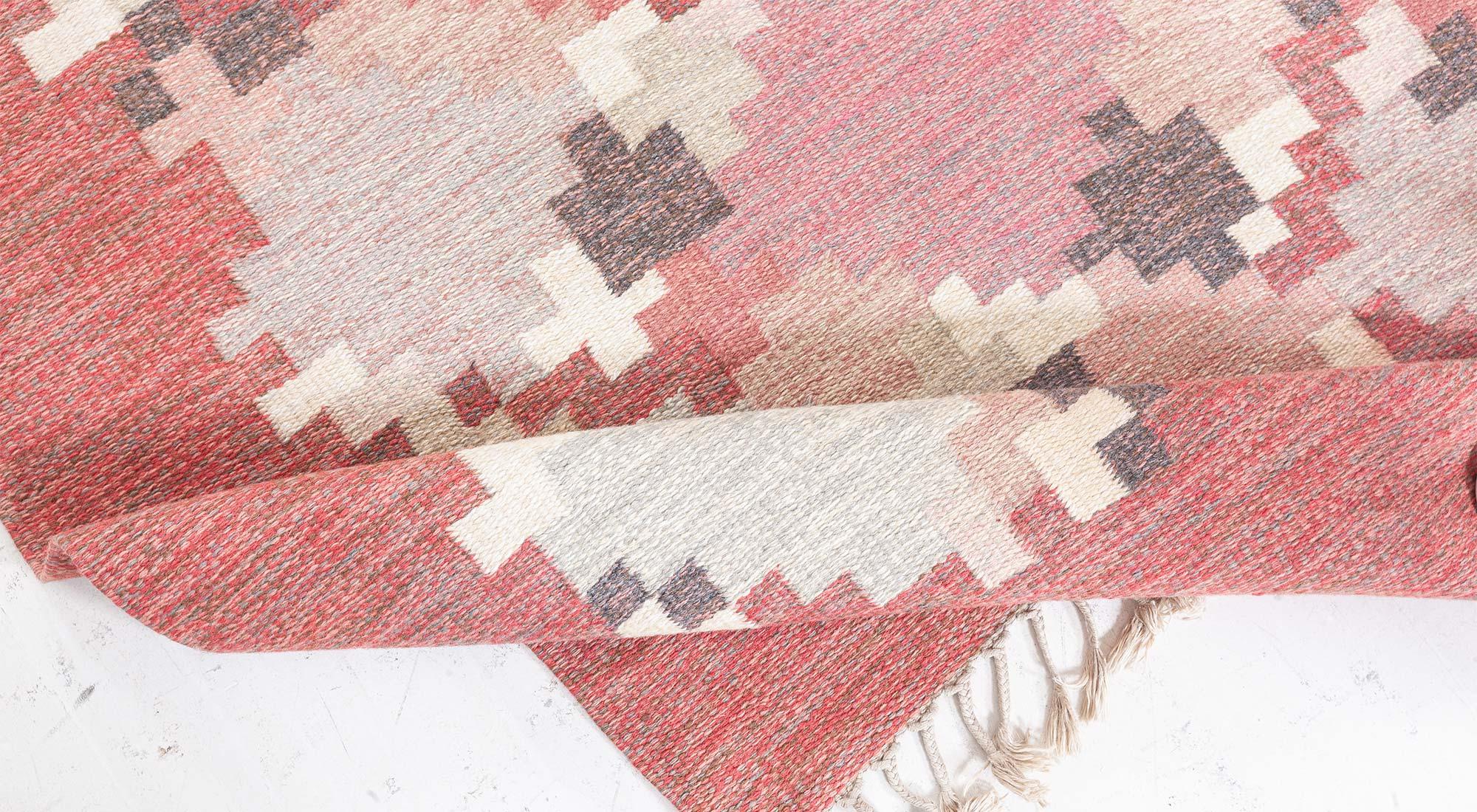 Wool Doris Leslie Blau Vintage Swedish Flat Woven by Ingegerd Silow For Sale