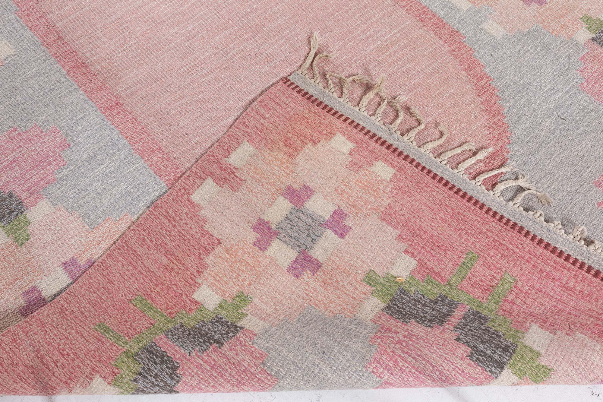 Doris Leslie Blau Vintage Swedish Flat Woven by Ingegerd Silow For Sale 2