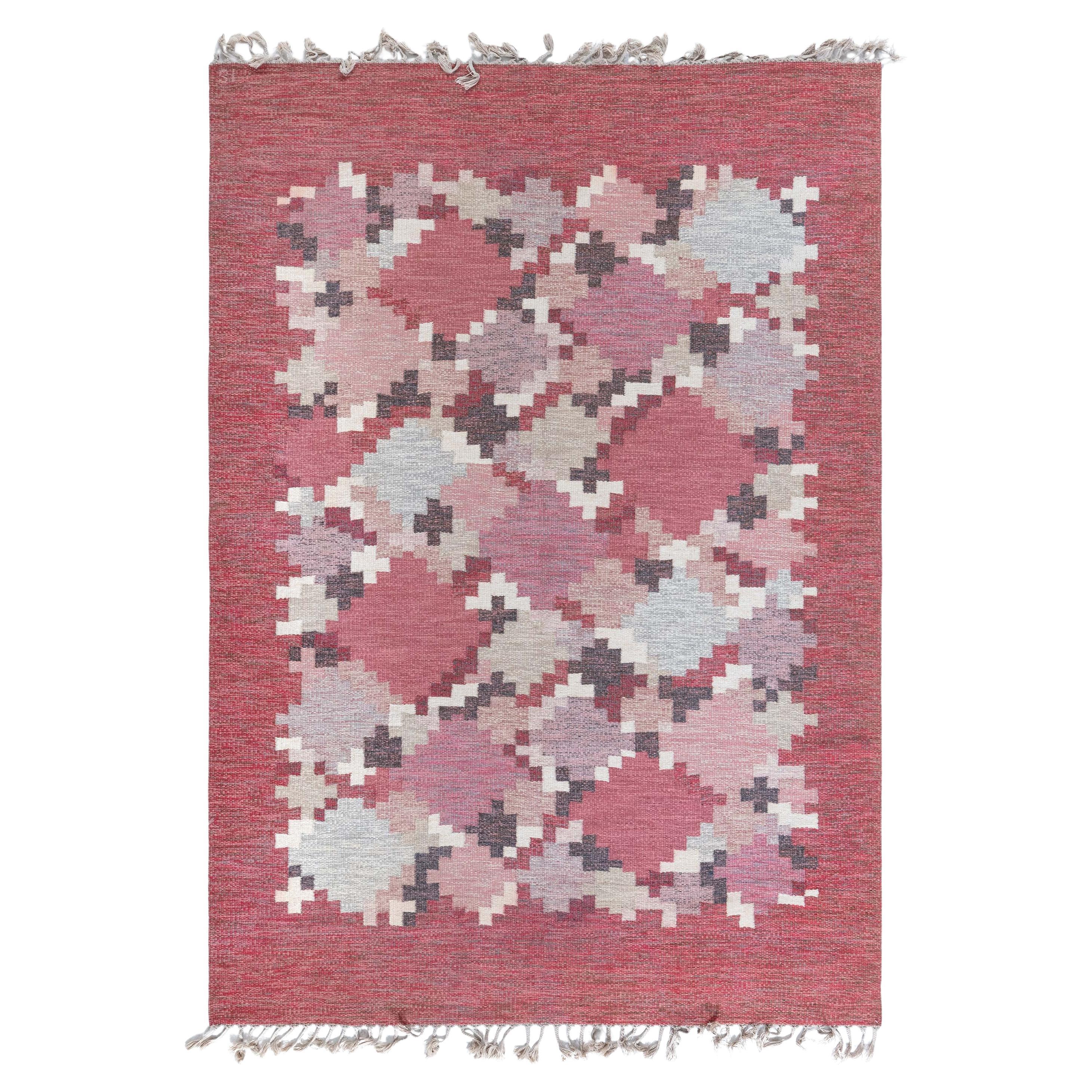 Doris Leslie Blau Vintage Swedish Flat Woven by Ingegerd Silow For Sale