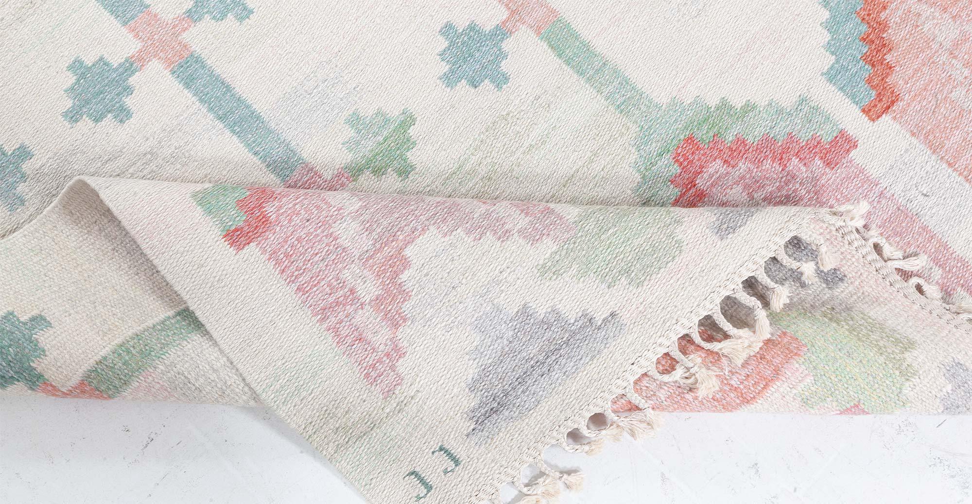 Hand-Woven Doris Leslie Blau Vintage Swedish Flat Woven by Judith Johansson For Sale