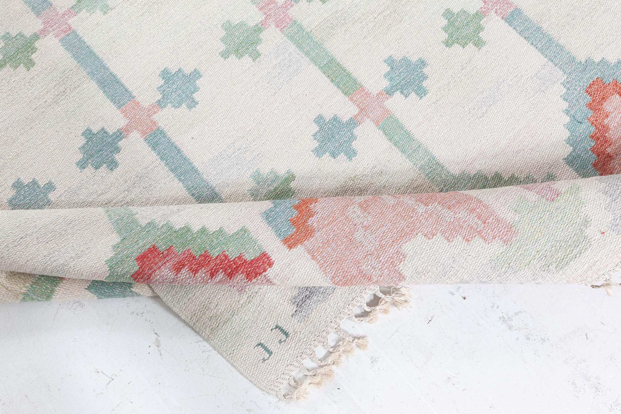 Doris Leslie Blau Vintage Swedish Flat Woven by Judith Johansson In Good Condition For Sale In New York, NY