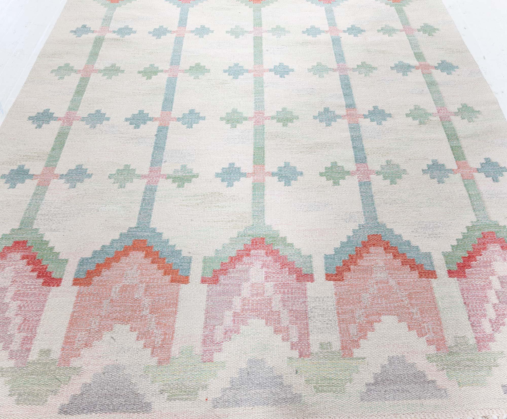 20th Century Doris Leslie Blau Vintage Swedish Flat Woven by Judith Johansson For Sale