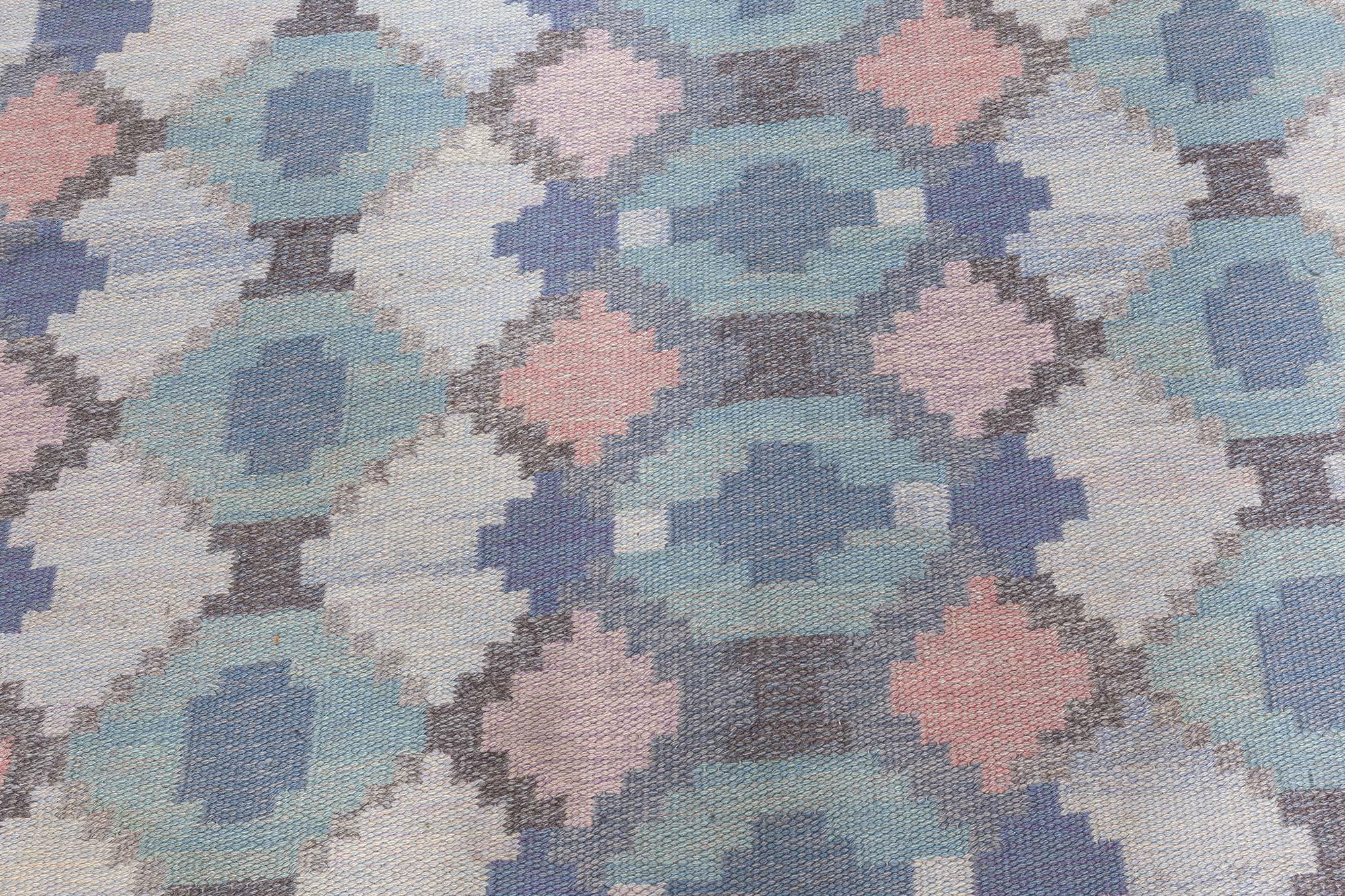 Doris Leslie Blau Vintage Schwedisch Flachgewebe von Judith Johansson (Wolle) im Angebot
