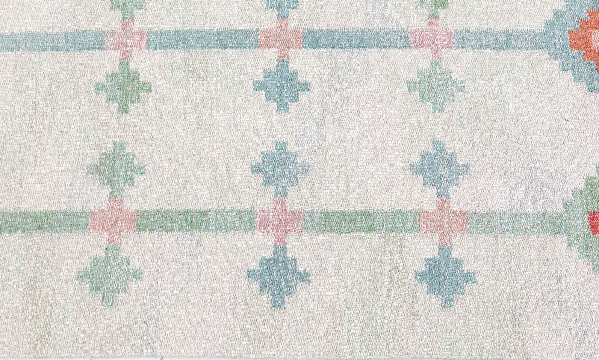 Doris Leslie Blau Vintage Swedish Flat Woven by Judith Johansson For Sale 1