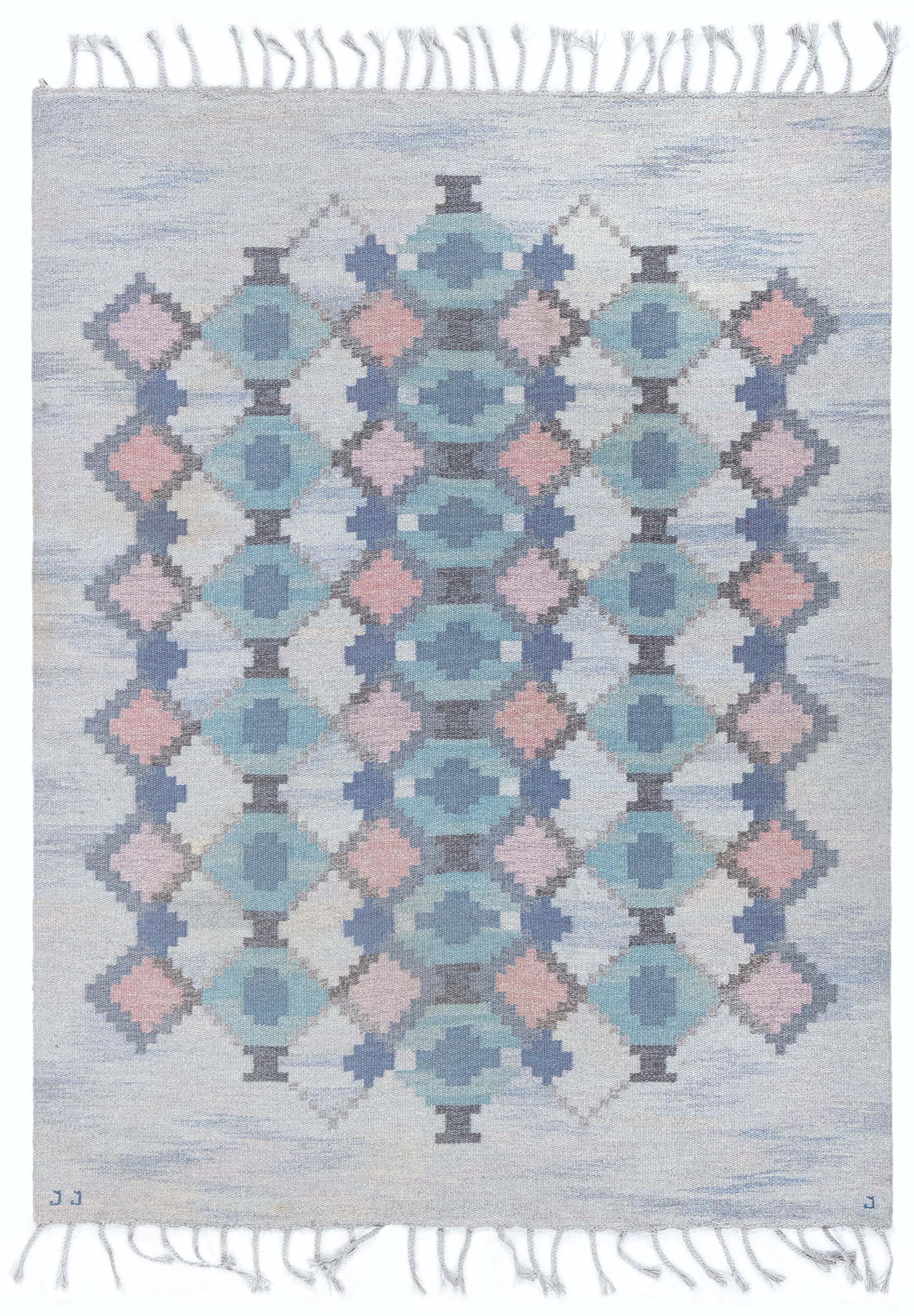 Doris Leslie Blau Vintage Swedish Flat Woven by Judith Johansson For Sale