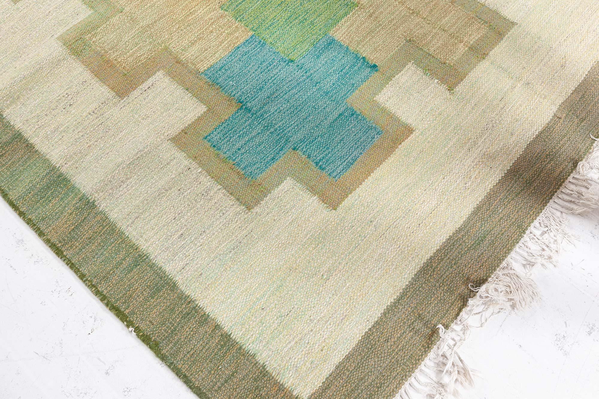 20th Century Doris Leslie Blau Vintage Swedish Flat Woven by Kerstin Persson For Sale